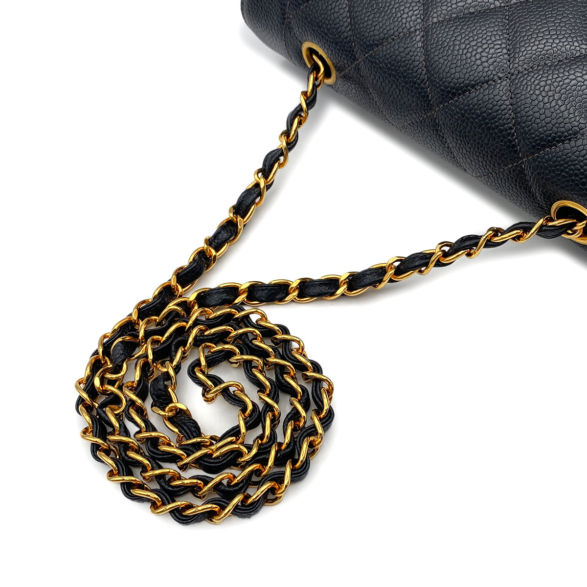 Luxury Promise Japan CHANEL VINTAGE DIANA SMALL  CHAIN SHOULDER BAG BLACK CAVIAR SKIN 90190799