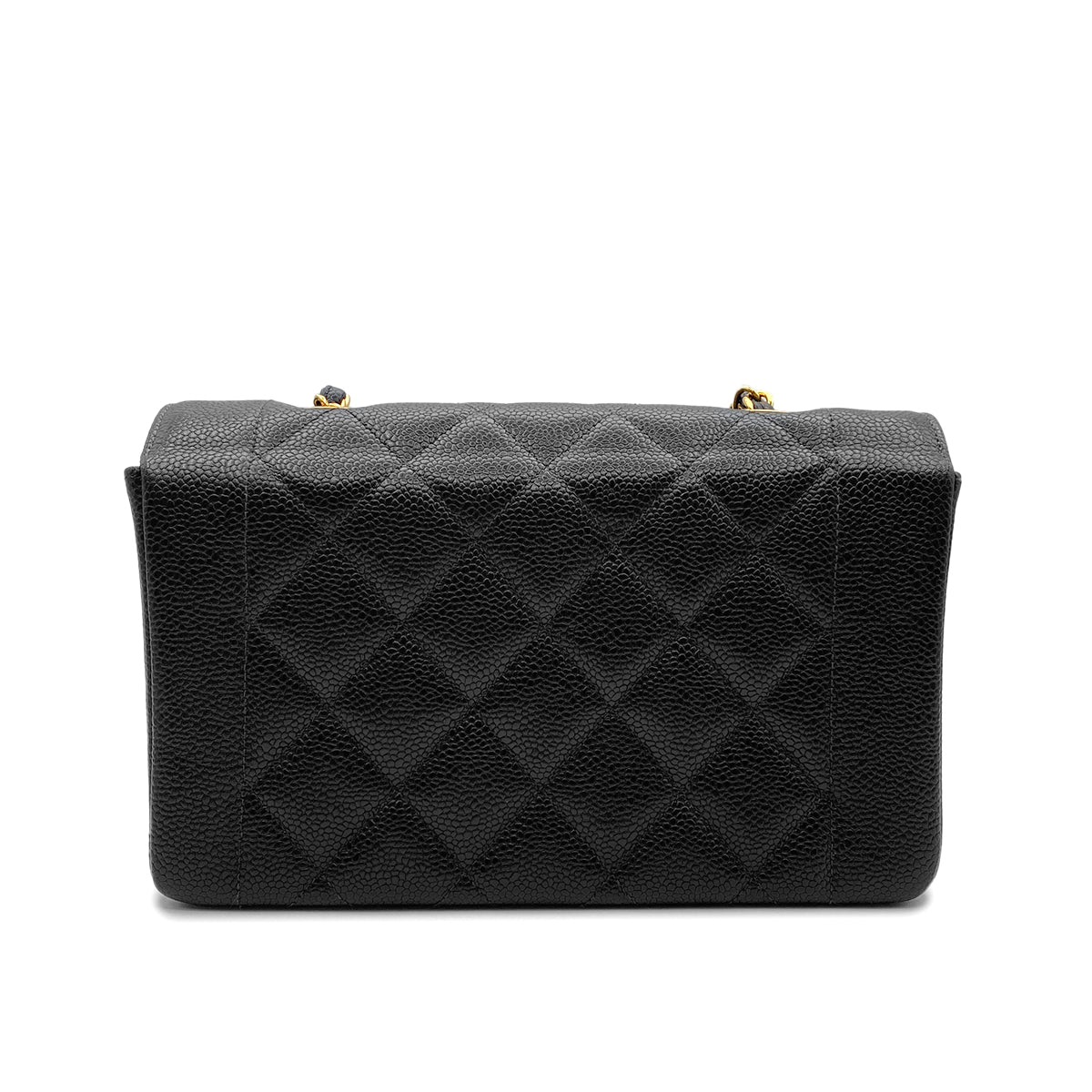 Luxury Promise Japan CHANEL VINTAGE DIANA SMALL  CHAIN SHOULDER BAG BLACK CAVIAR SKIN 90190799