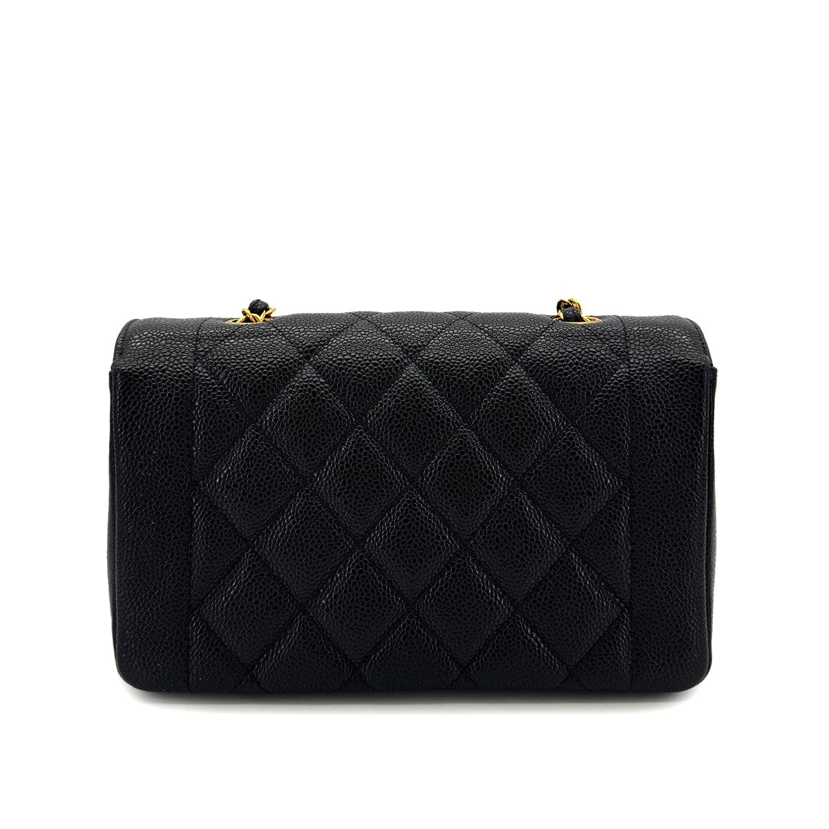Luxury Promise Japan CHANEL VINTAGE DIANA SMALL CHAIN SHOULDER BAG BLACK CAVIAR SKIN 90292737