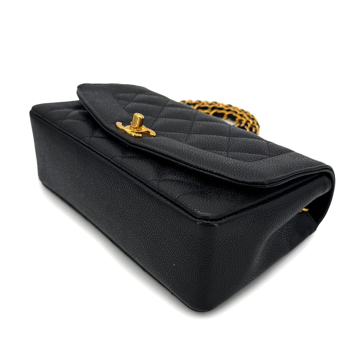 Luxury Promise Japan CHANEL VINTAGE DIANA SMALL CHAIN SHOULDER BAG BLACK CAVIAR SKIN 90292737