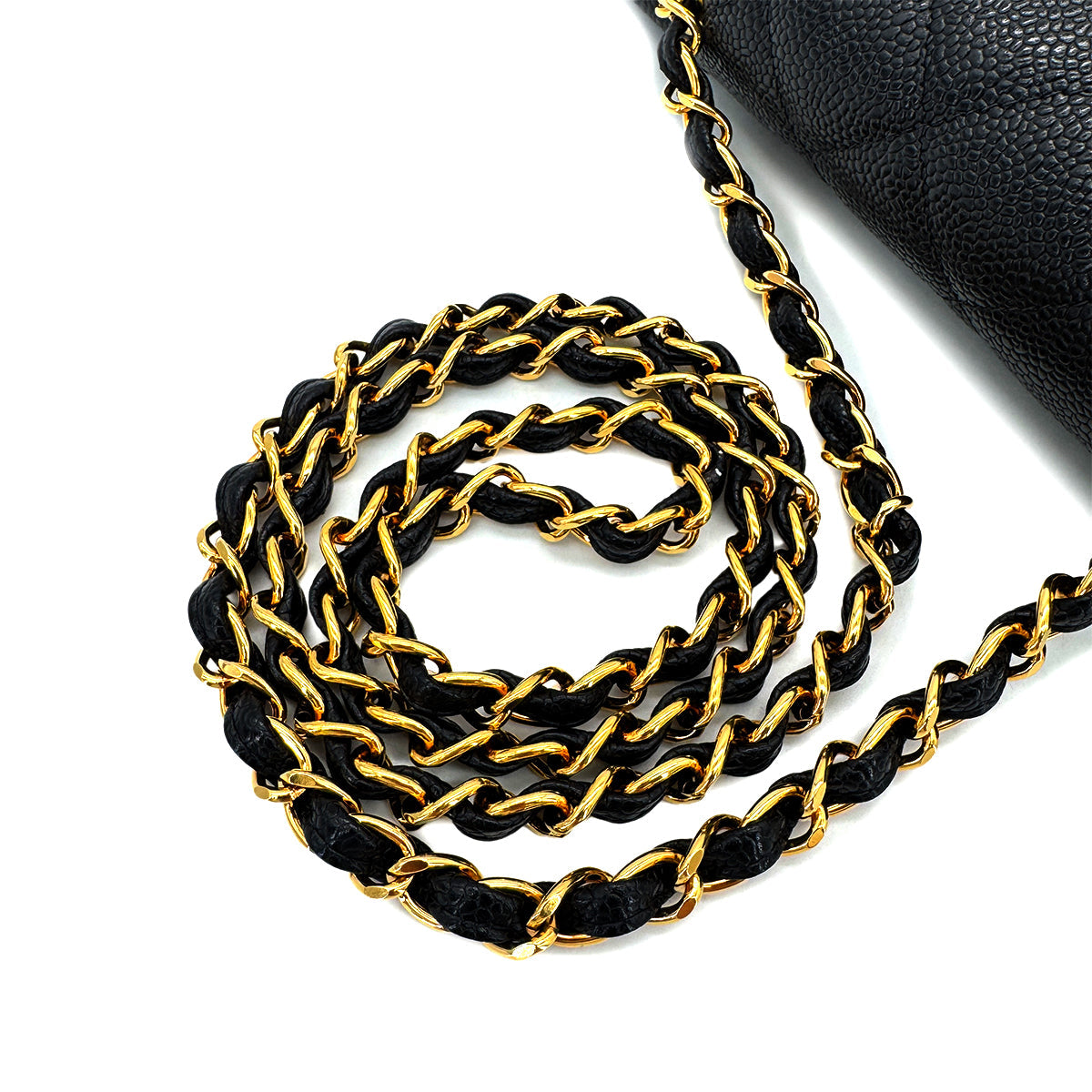 Luxury Promise Japan CHANEL VINTAGE DIANA SMALL CHAIN SHOULDER BAG BLACK CAVIAR SKIN 90292737