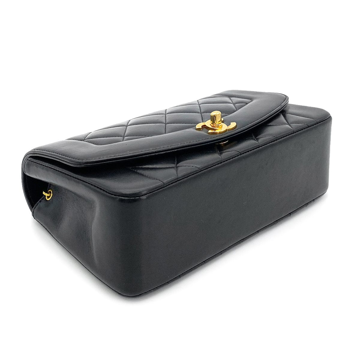 Luxury Promise Japan CHANEL VINTAGE DIANA SMALL CHAIN SHOULDER BAG BLACK LAMB SKIN 90264535