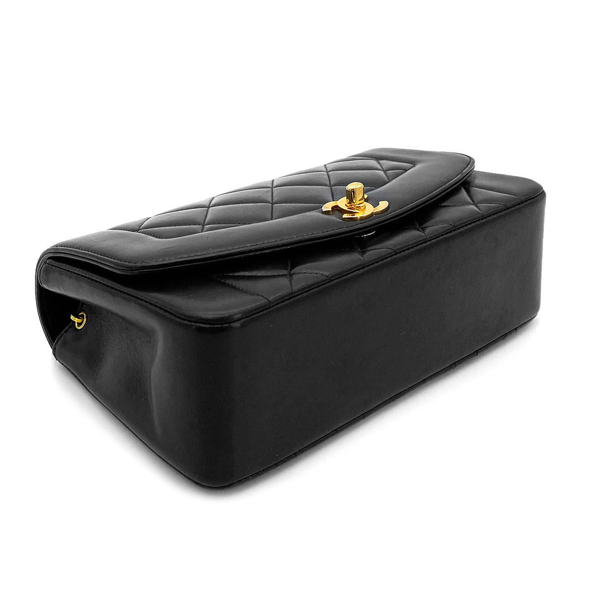 Luxury Promise Japan CHANEL VINTAGE DIANA SMALL CHAIN SHOULDER BAG BLACK LAMB SKIN 90264535