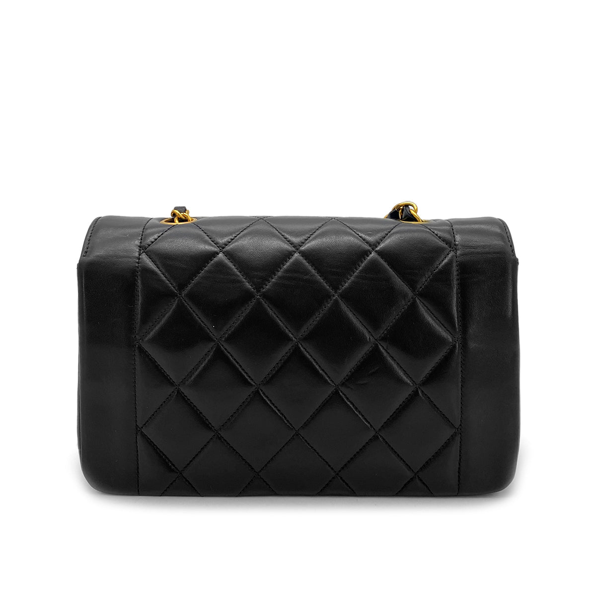 Luxury Promise Japan CHANEL VINTAGE DIANA SMALL CHAIN SHOULDER BAG BLACK LAMB SKIN 90264535