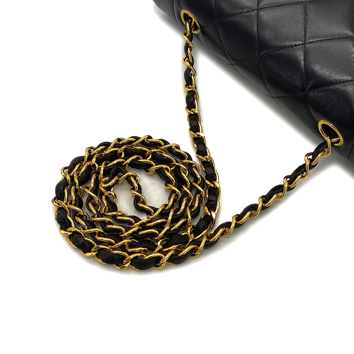 Luxury Promise Japan CHANEL VINTAGE DIANA SMALL CHAIN SHOULDER BAG BLACK LAMB SKIN 90268884