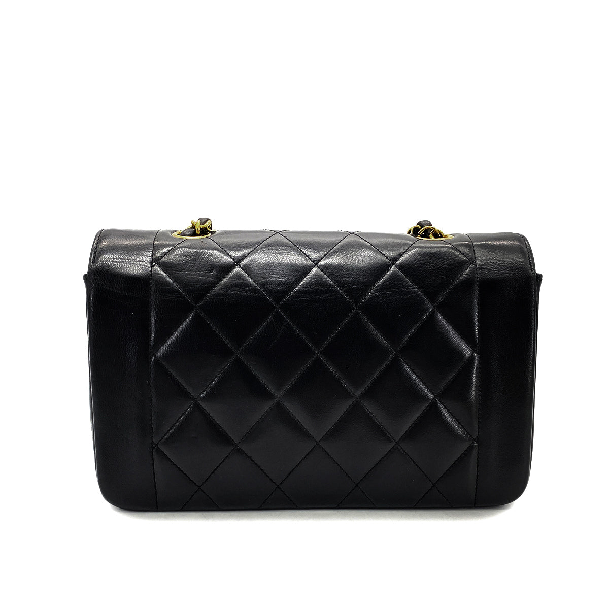 Luxury Promise Japan CHANEL VINTAGE DIANA SMALL CHAIN SHOULDER BAG BLACK LAMB SKIN 90269048