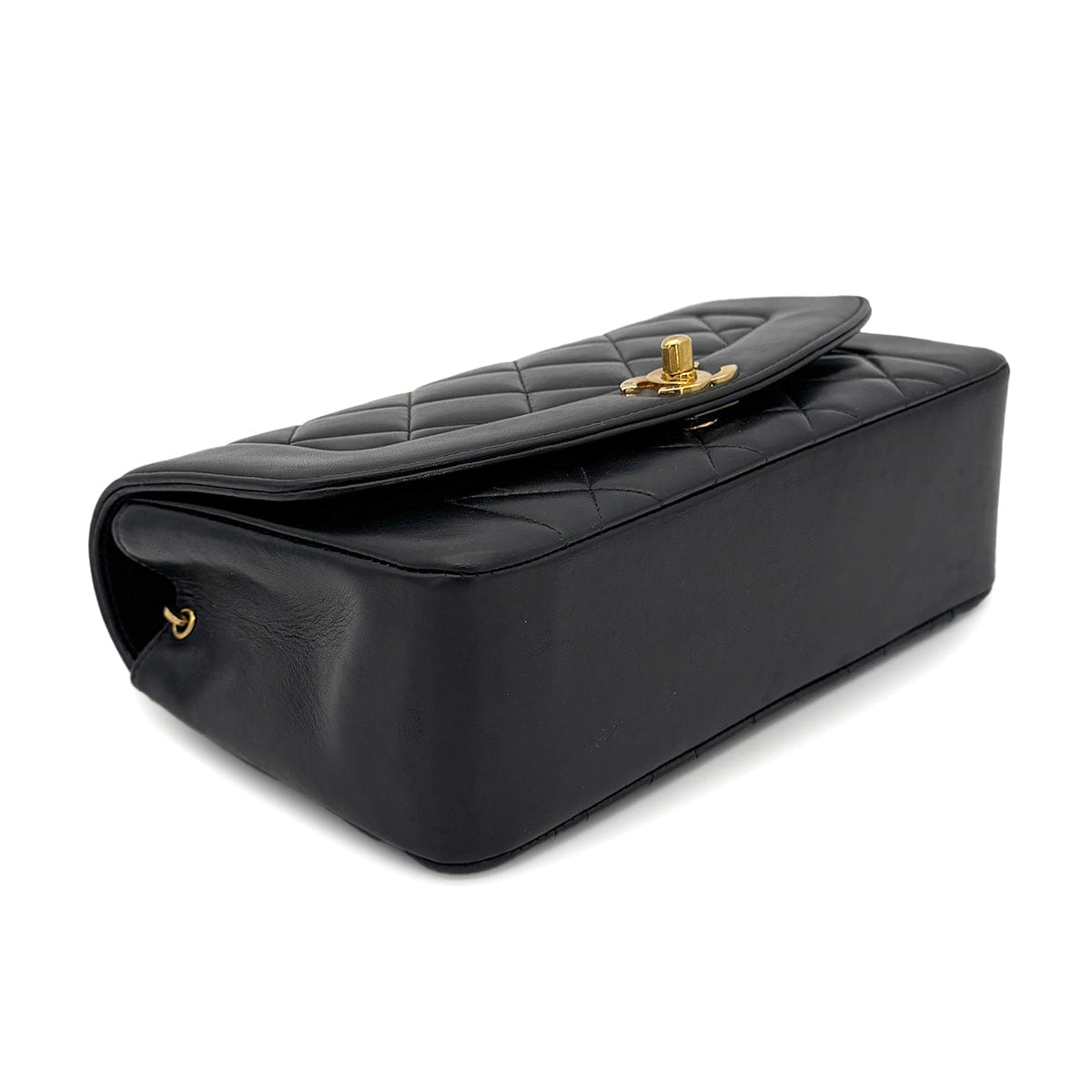 Luxury Promise Japan CHANEL VINTAGE DIANA SMALL CHAIN SHOULDER BAG BLACK LAMB SKIN 90270872