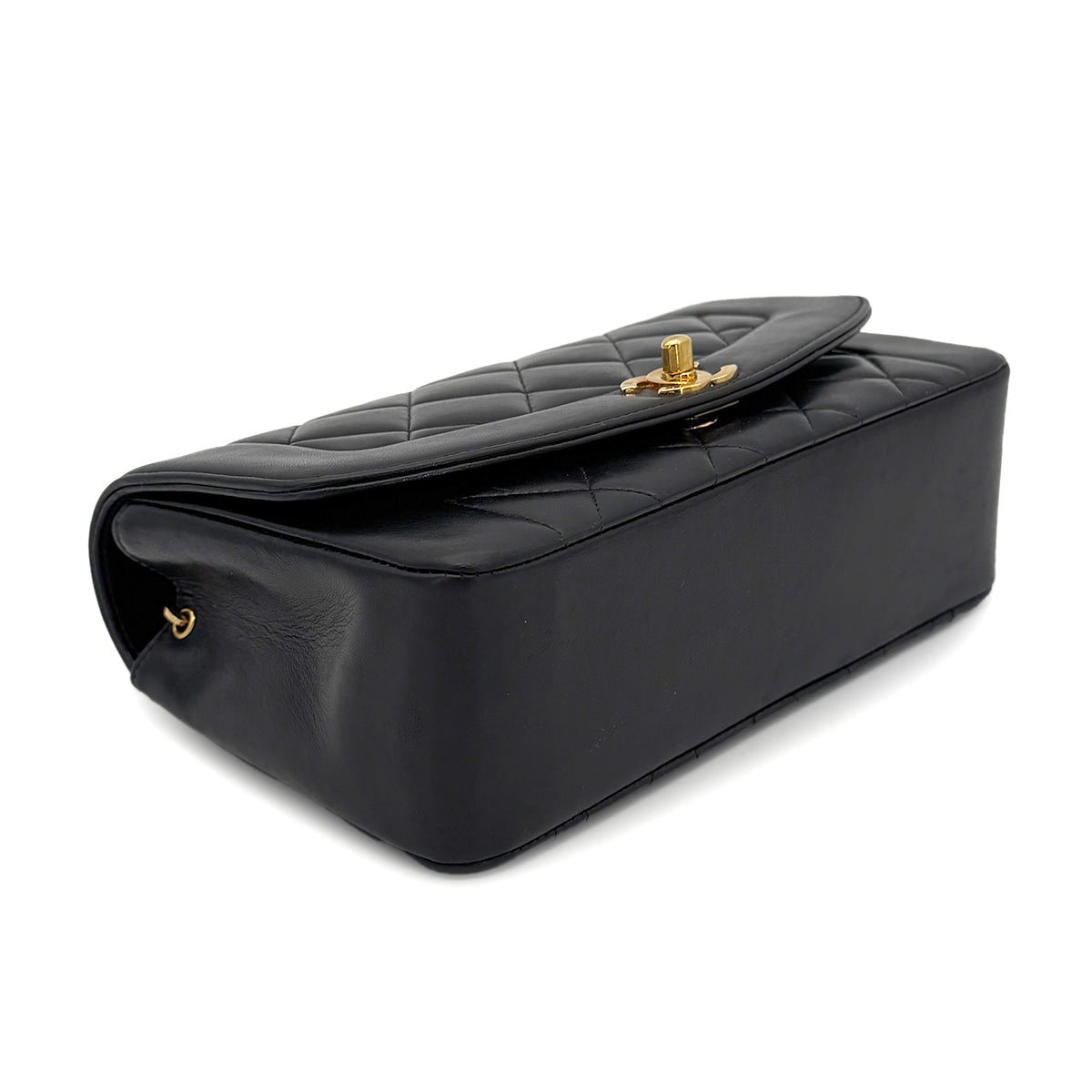 Luxury Promise Japan CHANEL VINTAGE DIANA SMALL CHAIN SHOULDER BAG BLACK LAMB SKIN 90270872