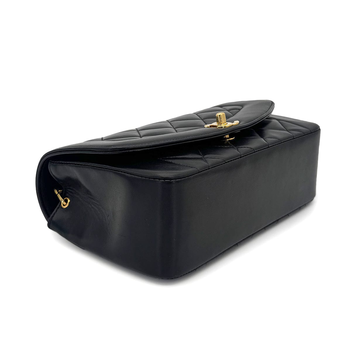 Luxury Promise Japan CHANEL VINTAGE DIANA SMALL CHAIN SHOULDER BAG BLACK LAMB SKIN 90276363