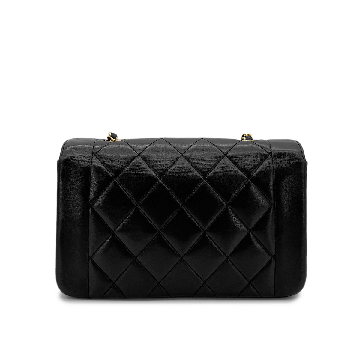 Luxury Promise Japan CHANEL VINTAGE DIANA SMALL CHAIN SHOULDER BAG BLACK LAMB SKIN 90279736
