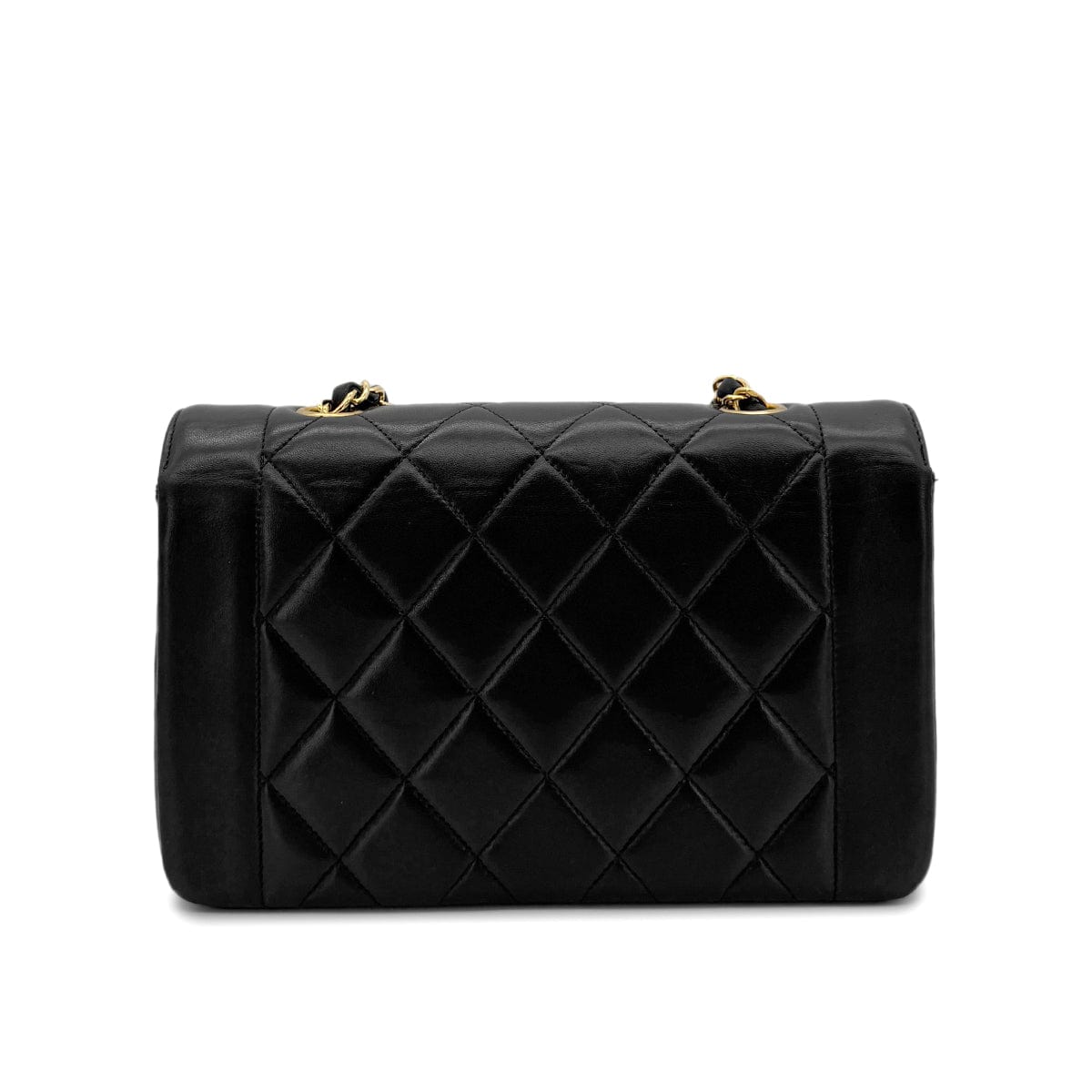 Luxury Promise Japan CHANEL VINTAGE DIANA SMALL CHAIN SHOULDER BAG BLACK LAMB SKIN 90280288