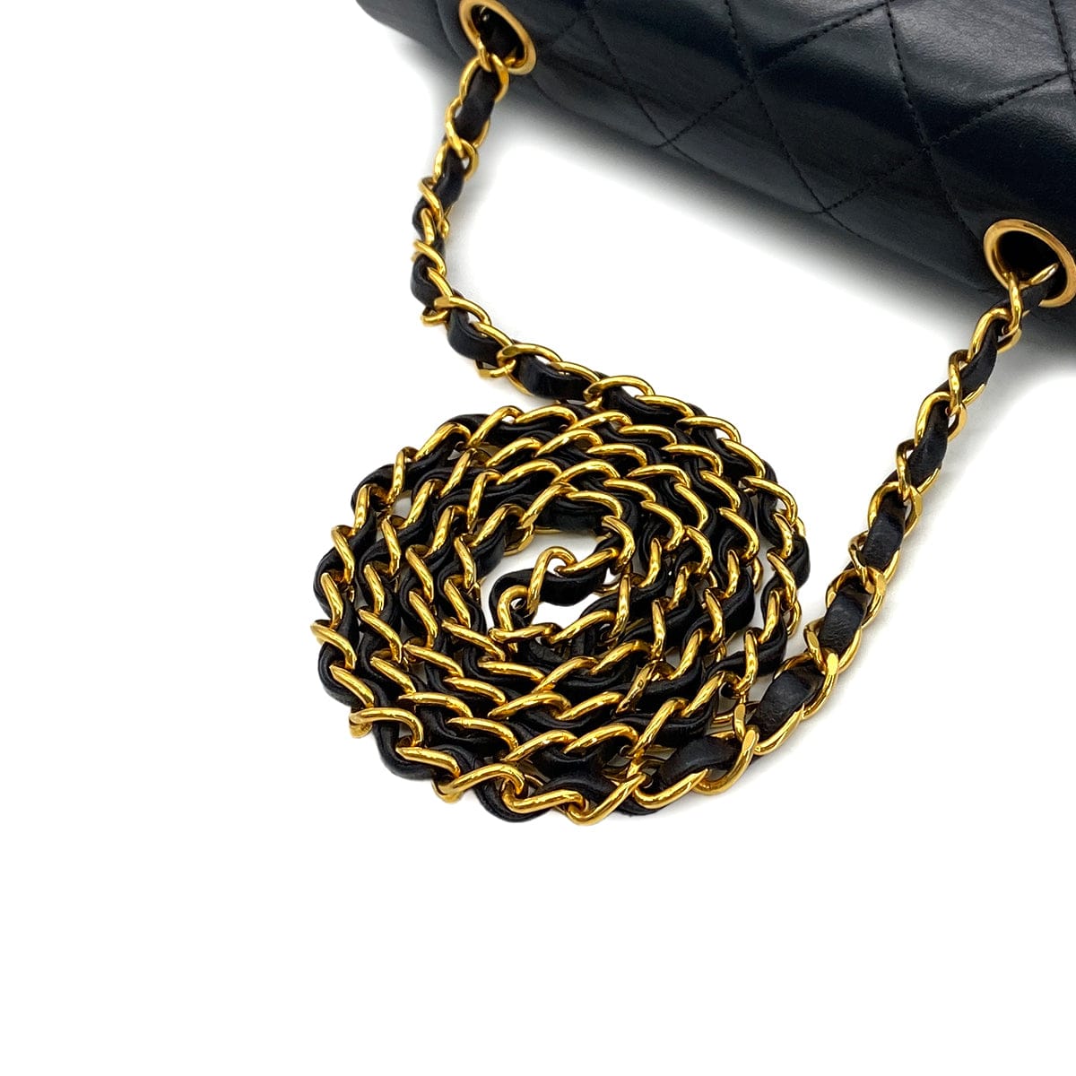 Luxury Promise Japan CHANEL VINTAGE DIANA SMALL CHAIN SHOULDER BAG BLACK LAMB SKIN 90288975