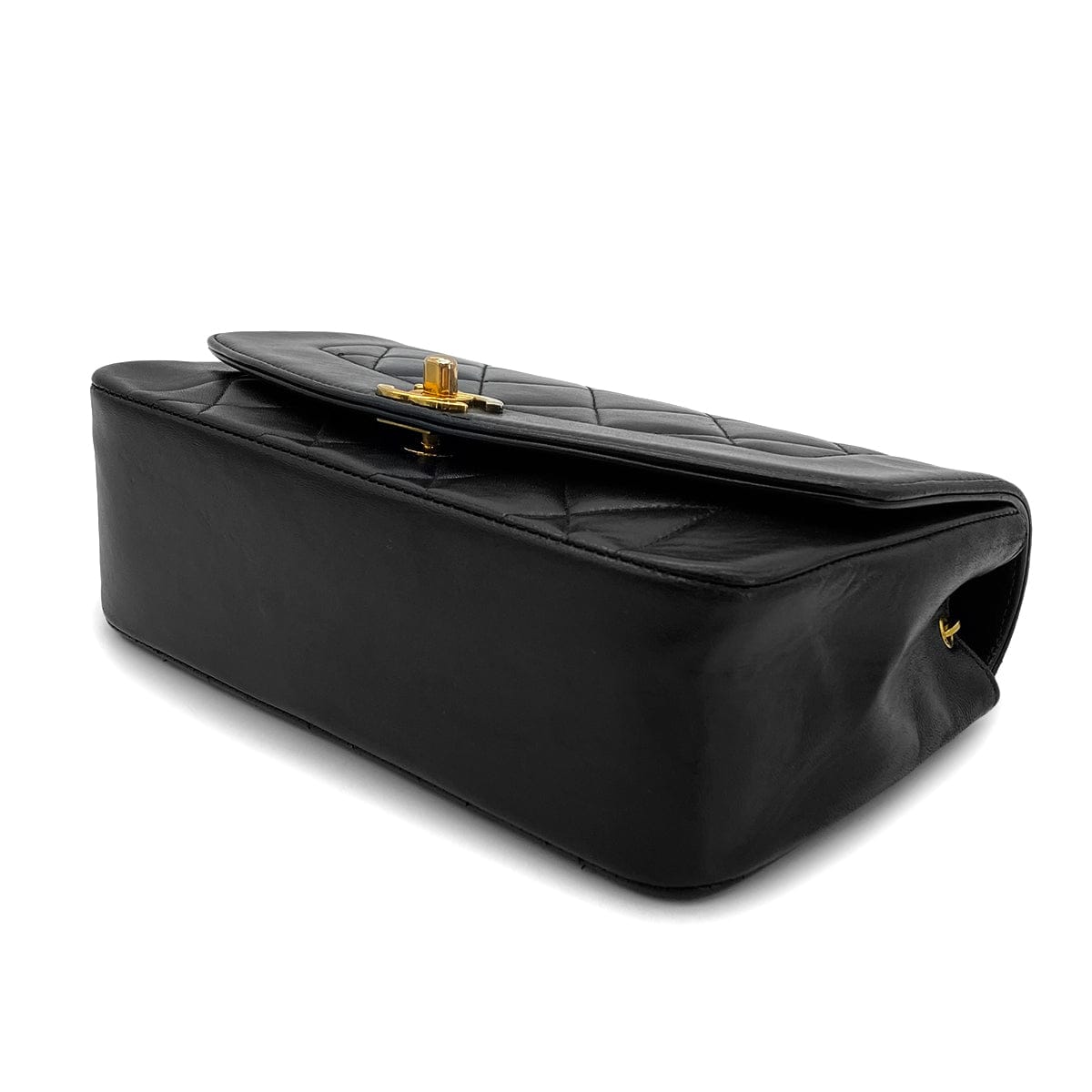 Luxury Promise Japan CHANEL VINTAGE DIANA SMALL CHAIN SHOULDER BAG BLACK LAMB SKIN 90288975