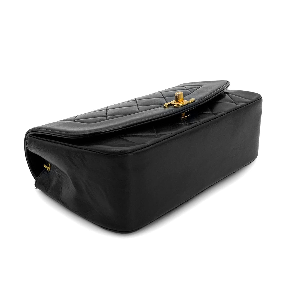 Luxury Promise Japan CHANEL VINTAGE DIANA SMALL CHAIN SHOULDER BAG BLACK LAMB SKIN 90288975