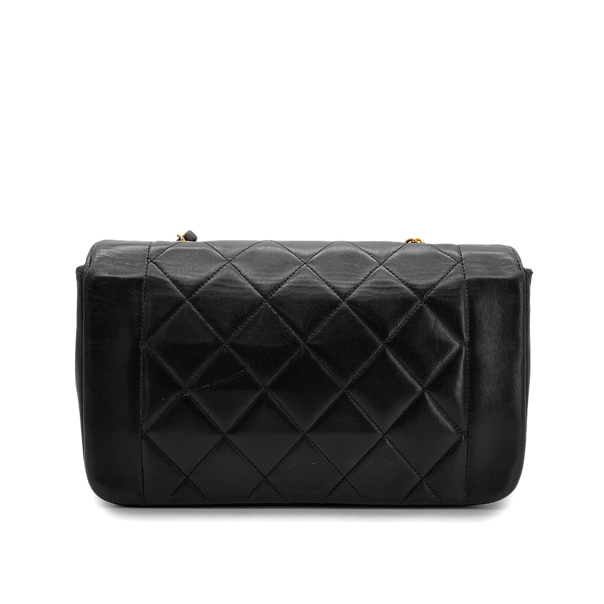 Luxury Promise Japan CHANEL VINTAGE DIANA SMALL CHAIN SHOULDER BAG BLACK LAMB SKIN 90288975