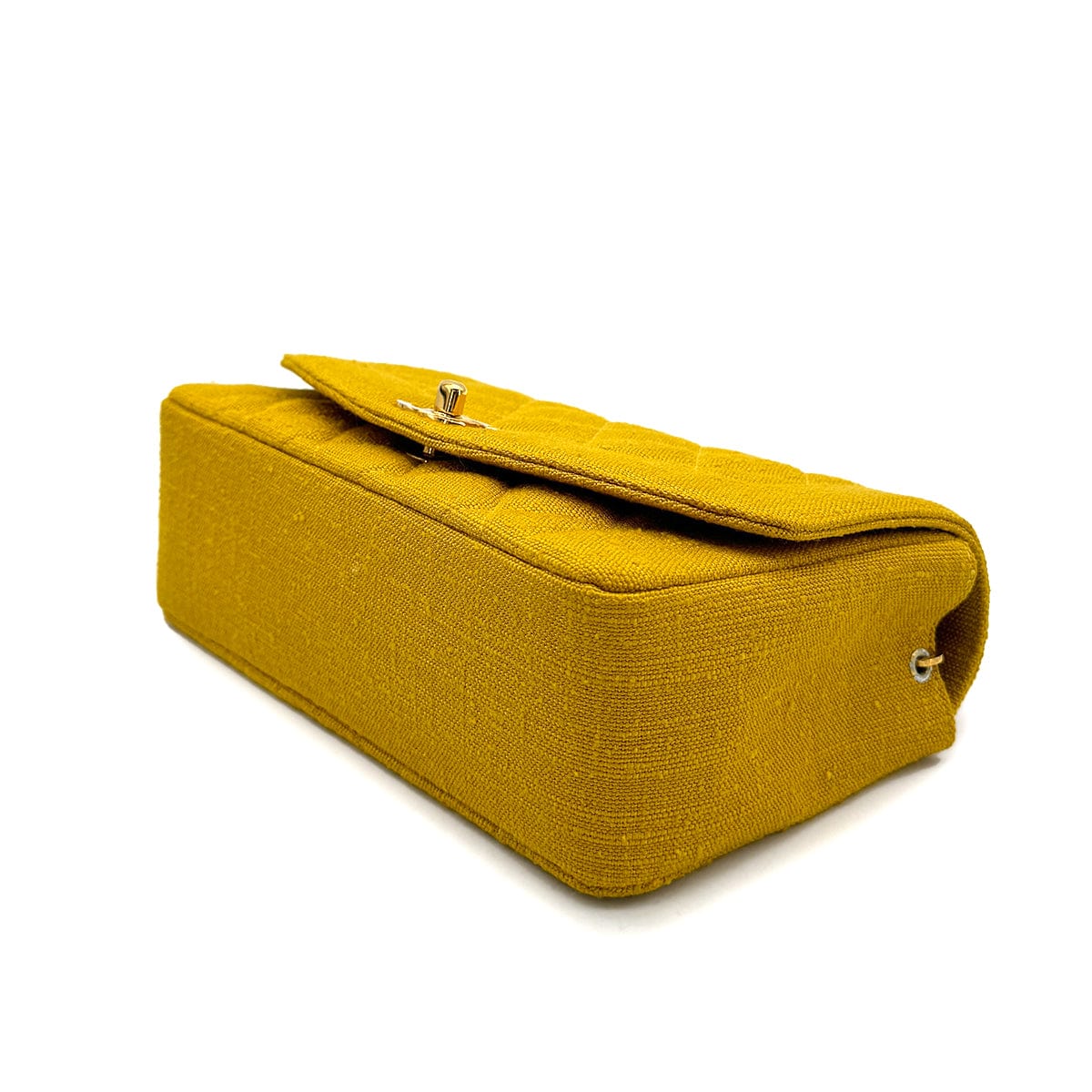 Luxury Promise Japan CHANEL VINTAGE DIANA SMALL CHAIN SHOULDER BAG YELLOW LINEN 90273870