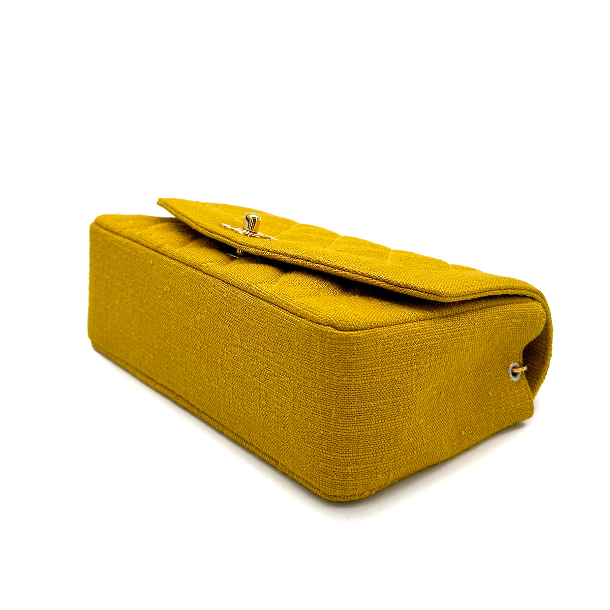 Luxury Promise Japan CHANEL VINTAGE DIANA SMALL CHAIN SHOULDER BAG YELLOW LINEN 90273870