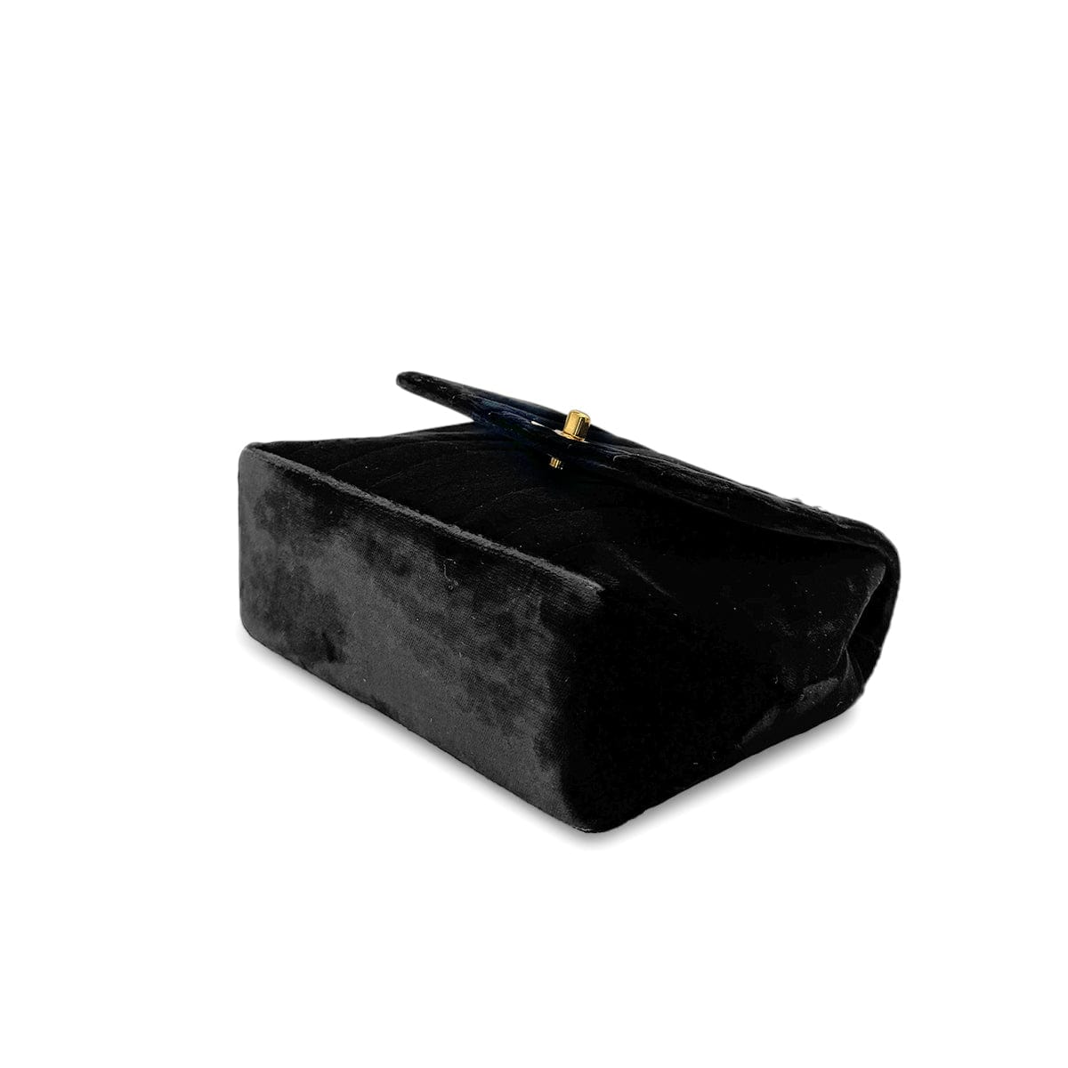 Luxury Promise Japan CHANEL VINTAGE DOUBLE CHAIN HAND BAG BLACK VELOUR 90280646