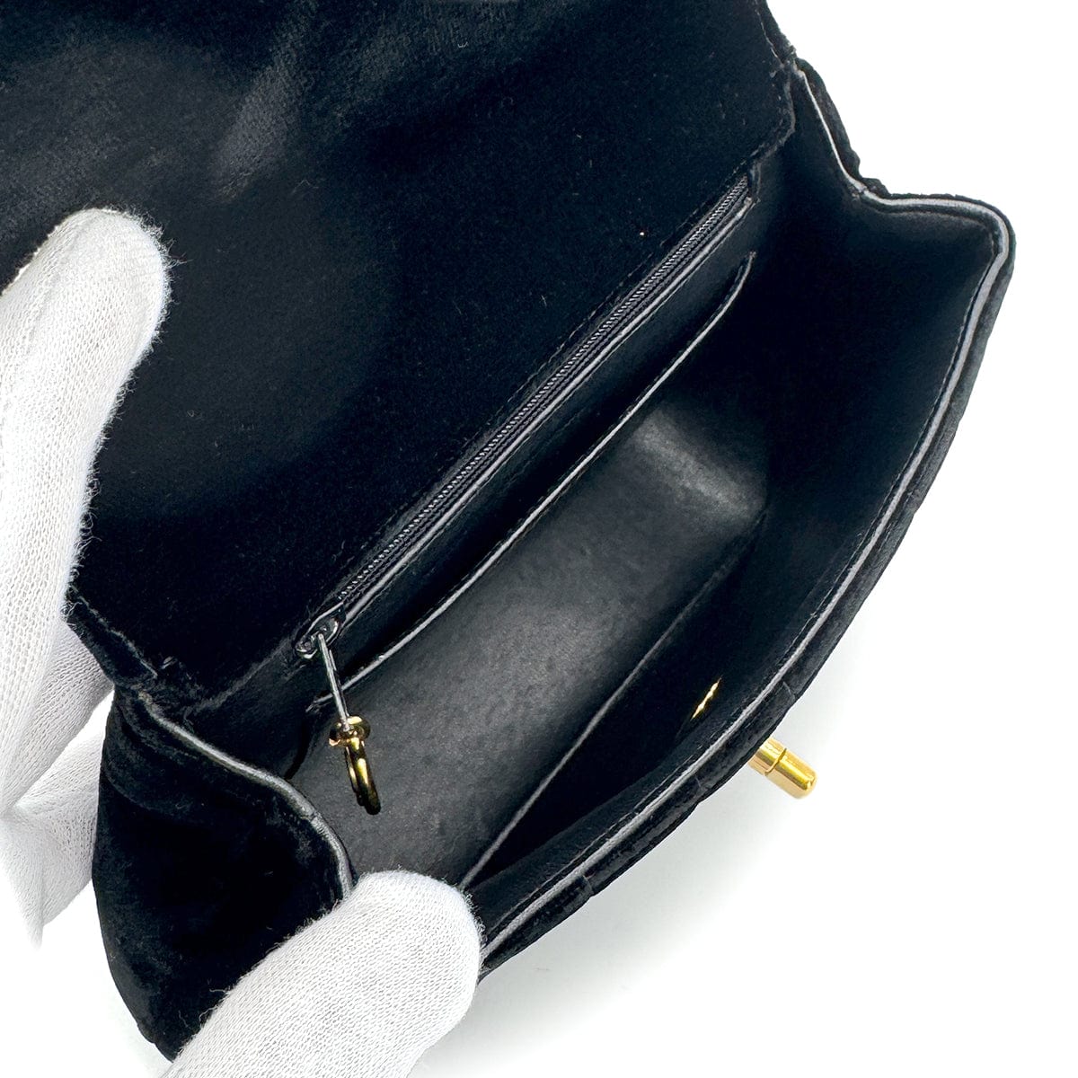 Luxury Promise Japan CHANEL VINTAGE DOUBLE CHAIN HAND BAG BLACK VELOUR 90280646