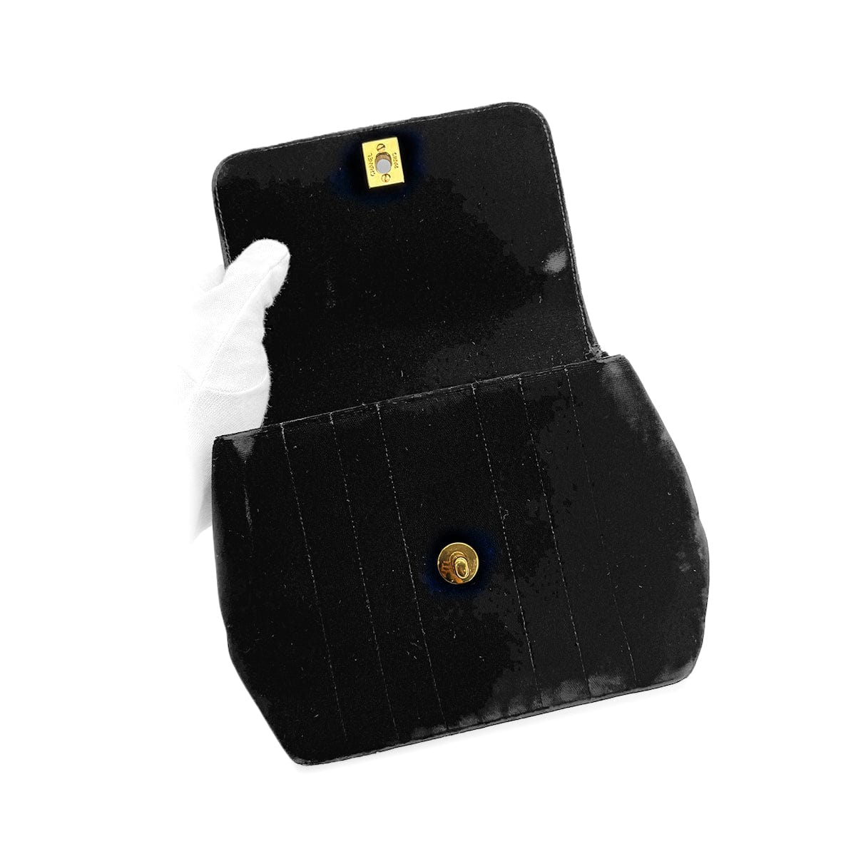 Luxury Promise Japan CHANEL VINTAGE DOUBLE CHAIN HAND BAG BLACK VELOUR 90280646