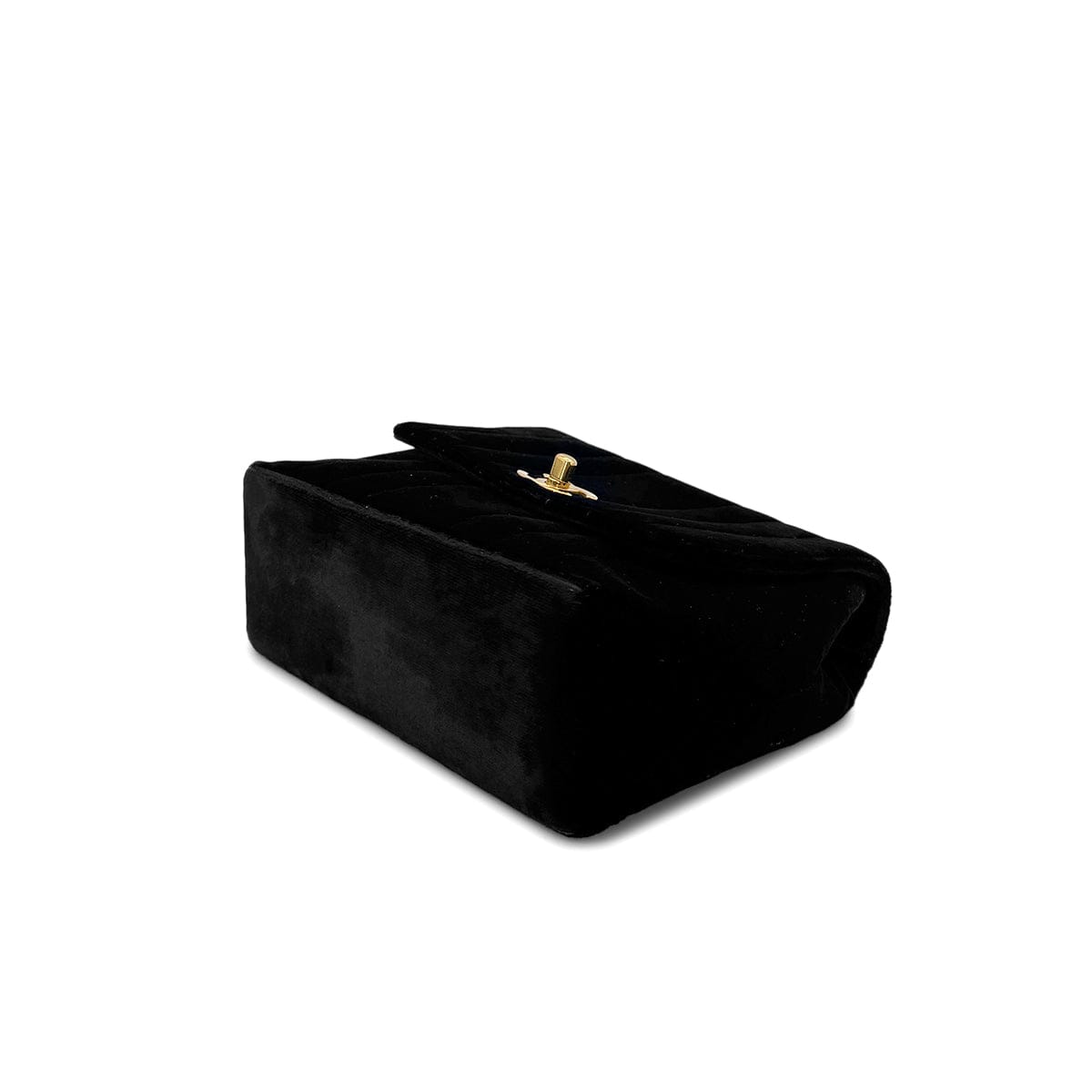 Luxury Promise Japan CHANEL VINTAGE DOUBLE CHAIN HAND BAG BLACK VELOUR 90280646
