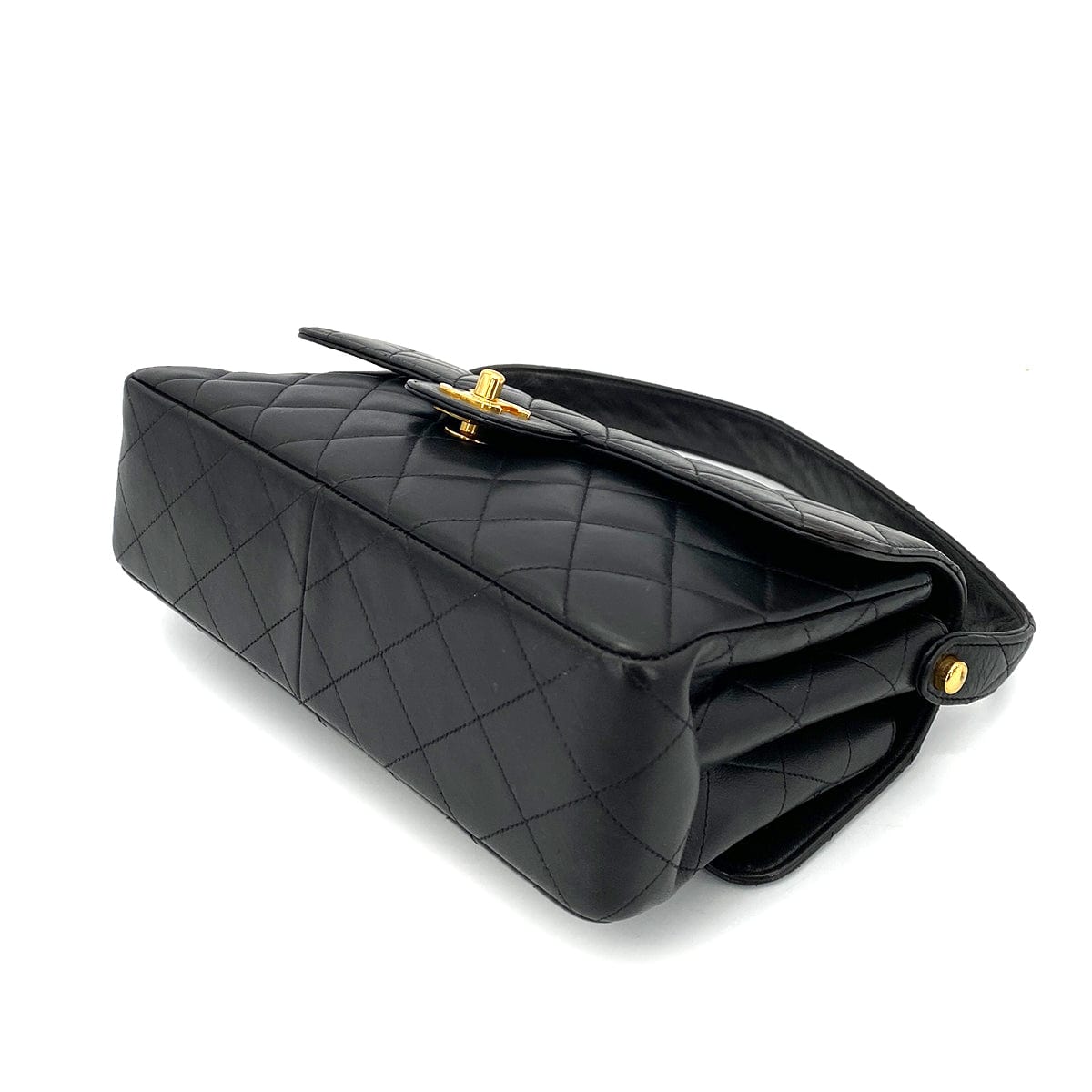 Luxury Promise Japan CHANEL VINTAGE DOUBLE FACE SHOULDER BAG BLACK LAMB SKIN 90259885