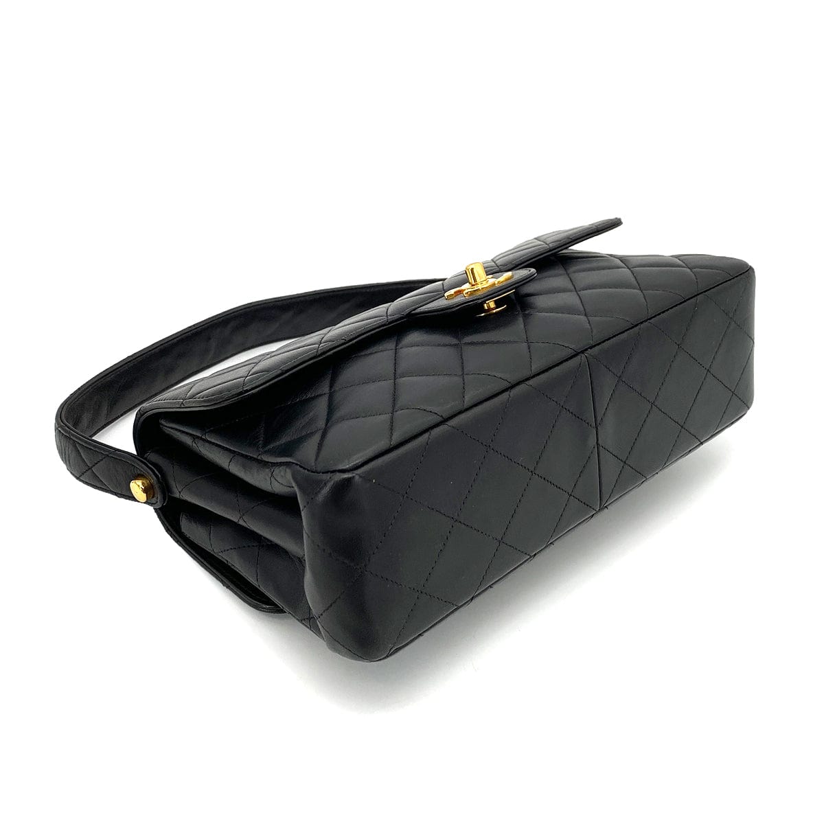 Luxury Promise Japan CHANEL VINTAGE DOUBLE FACE SHOULDER BAG BLACK LAMB SKIN 90259885