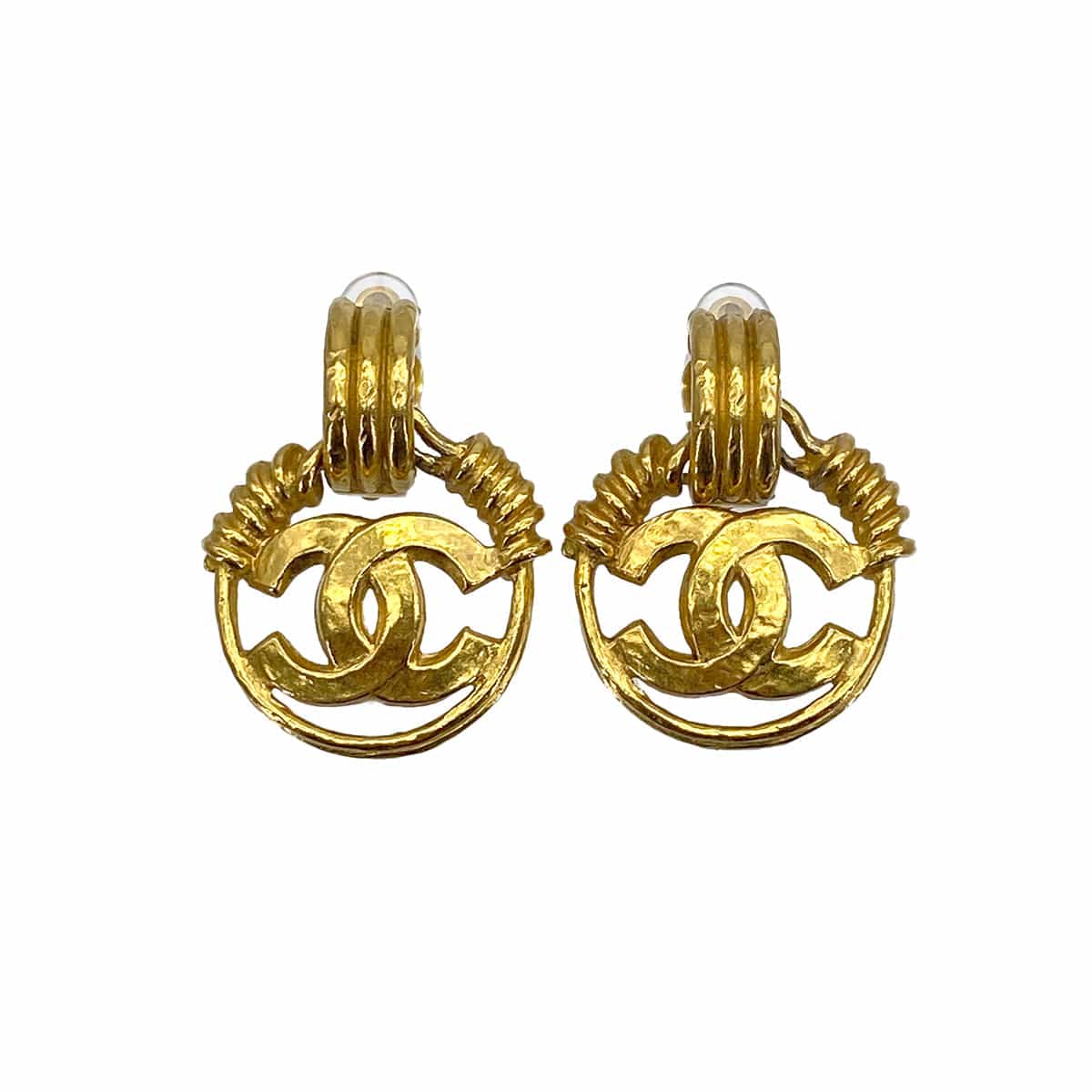 Luxury Promise Japan CHANEL VINTAGE EARRINGS CIRCLE COCOMARK GOLD ACCESSORY 04P 90308294