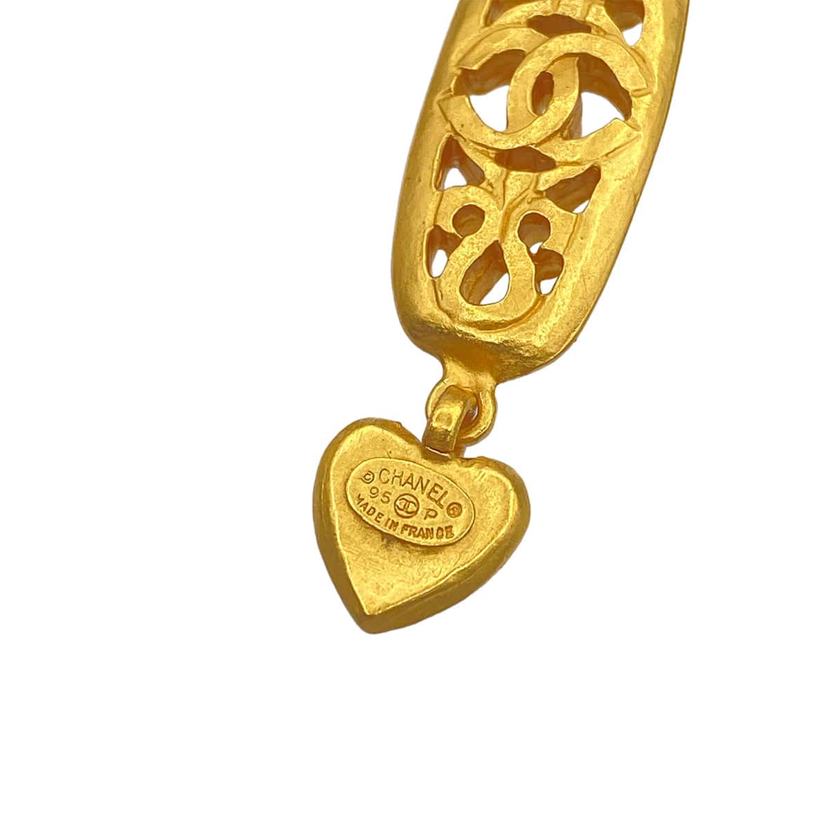 Luxury Promise Japan CHANEL VINTAGE EARRINGS COCOMARK HEART SWING ACCESSORY 95P 90271953