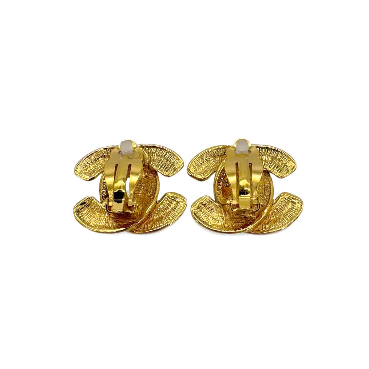Luxury Promise Japan CHANEL VINTAGE EARRINGS COCOMARK MATELASSE GOLD ACCESSORY 90291249