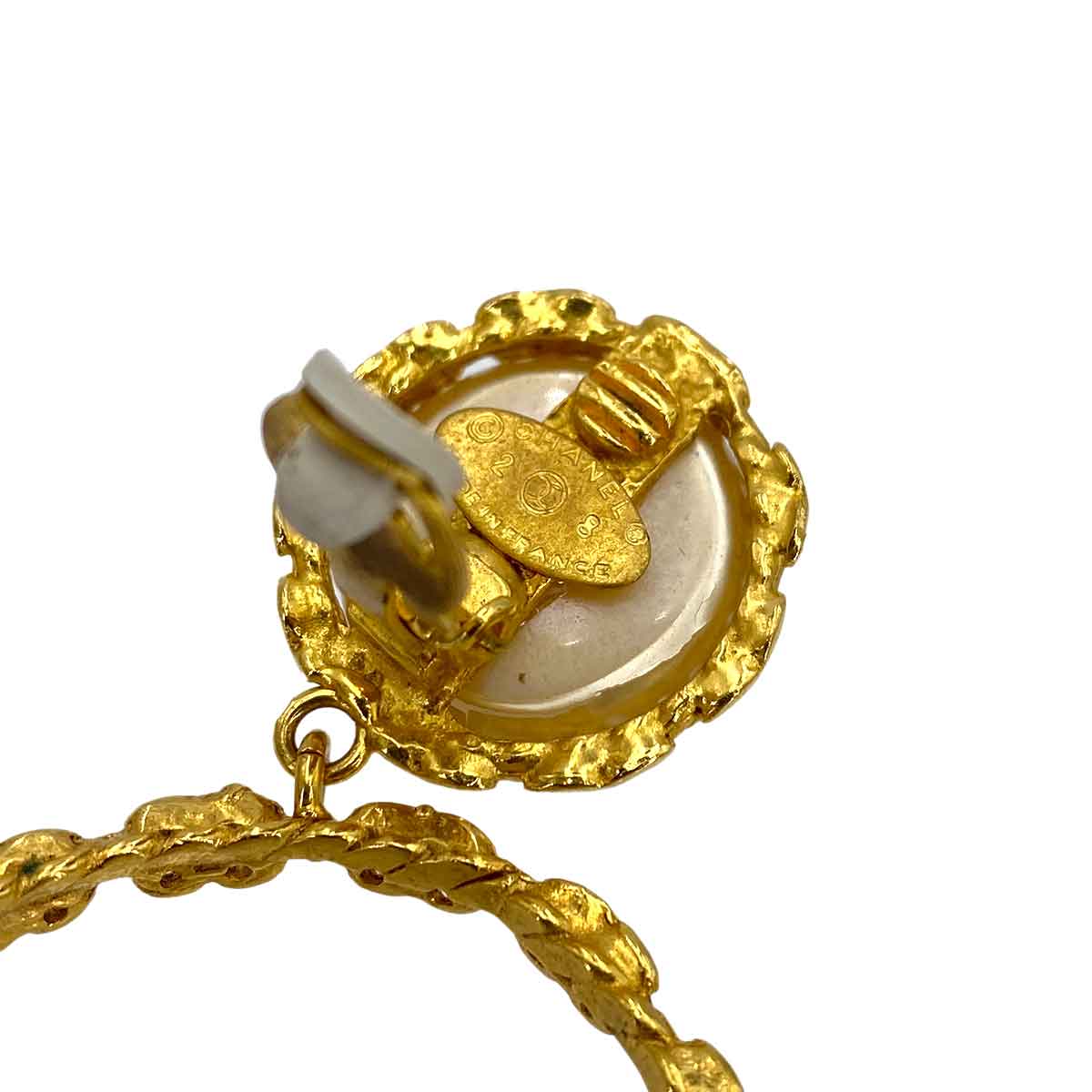 Luxury Promise Japan CHANEL VINTAGE EARRINGS FAKE PEARL HOOP ACCESSORY 2 8 90242980