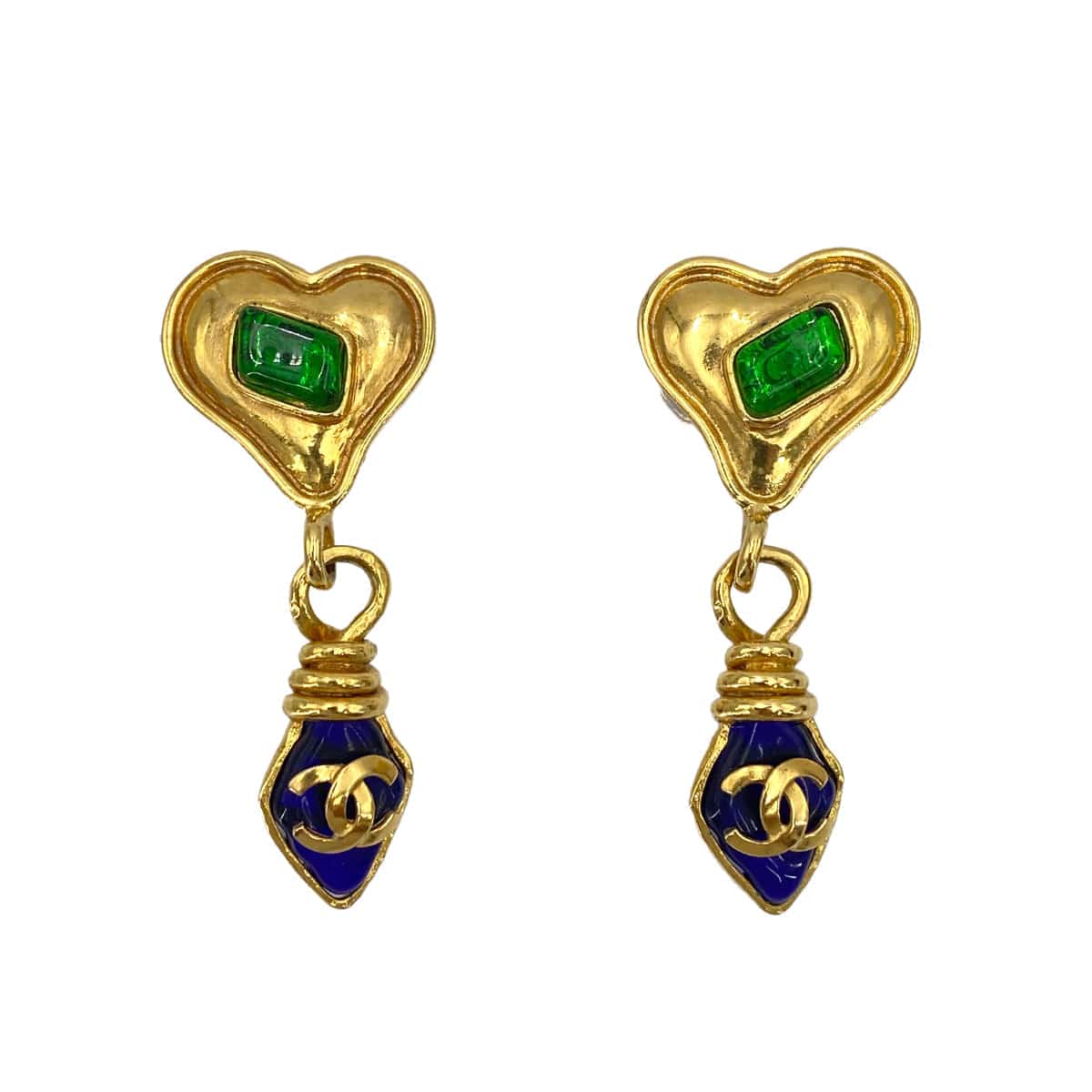Luxury Promise Japan CHANEL VINTAGE EARRINGS GRIPORE COCOMARK COLOR STONE ACCESSORY 95P 90246368