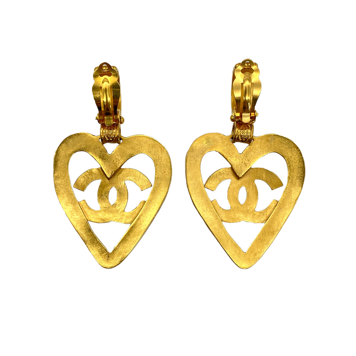 Luxury Promise Japan CHANEL VINTAGE EARRINGS HEART COCOMARK ACCESSORY 95P 90294997
