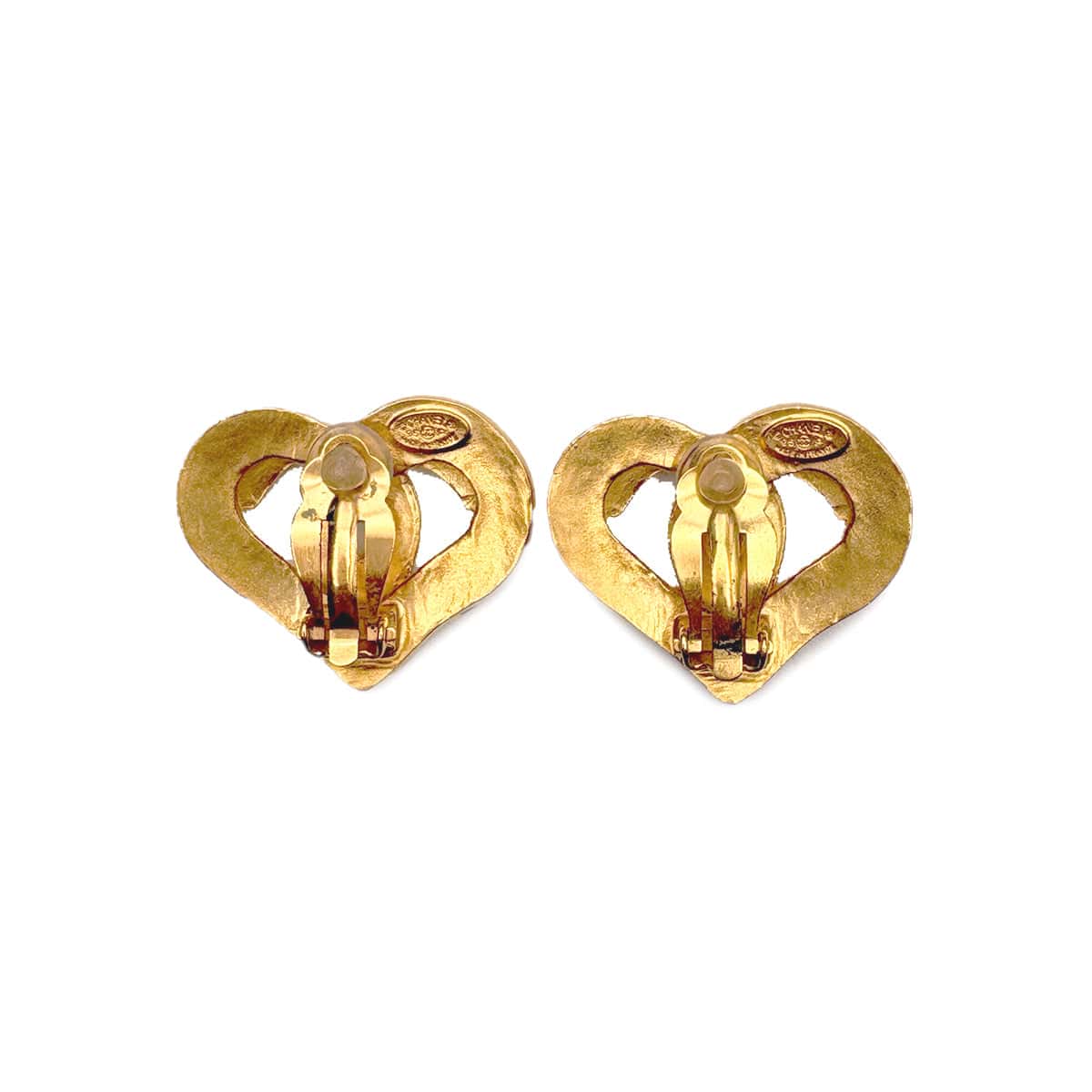 Luxury Promise Japan CHANEL VINTAGE EARRINGS HEART COCOMARK GOLD ACCESSORY 95P 90309760