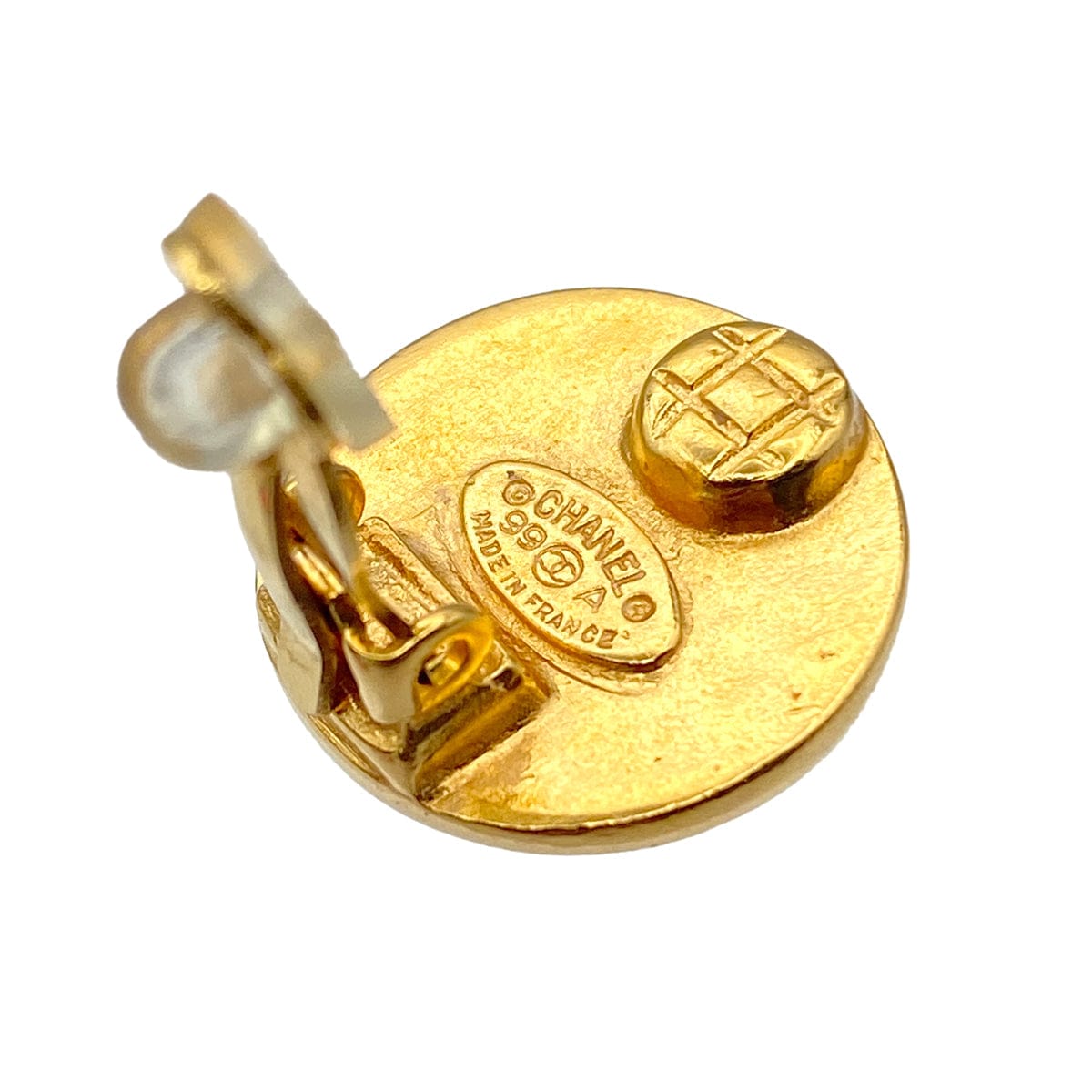 Luxury Promise Japan CHANEL VINTAGE EARRINGS LOGO ROUND ACCESSORY 99A 90280321