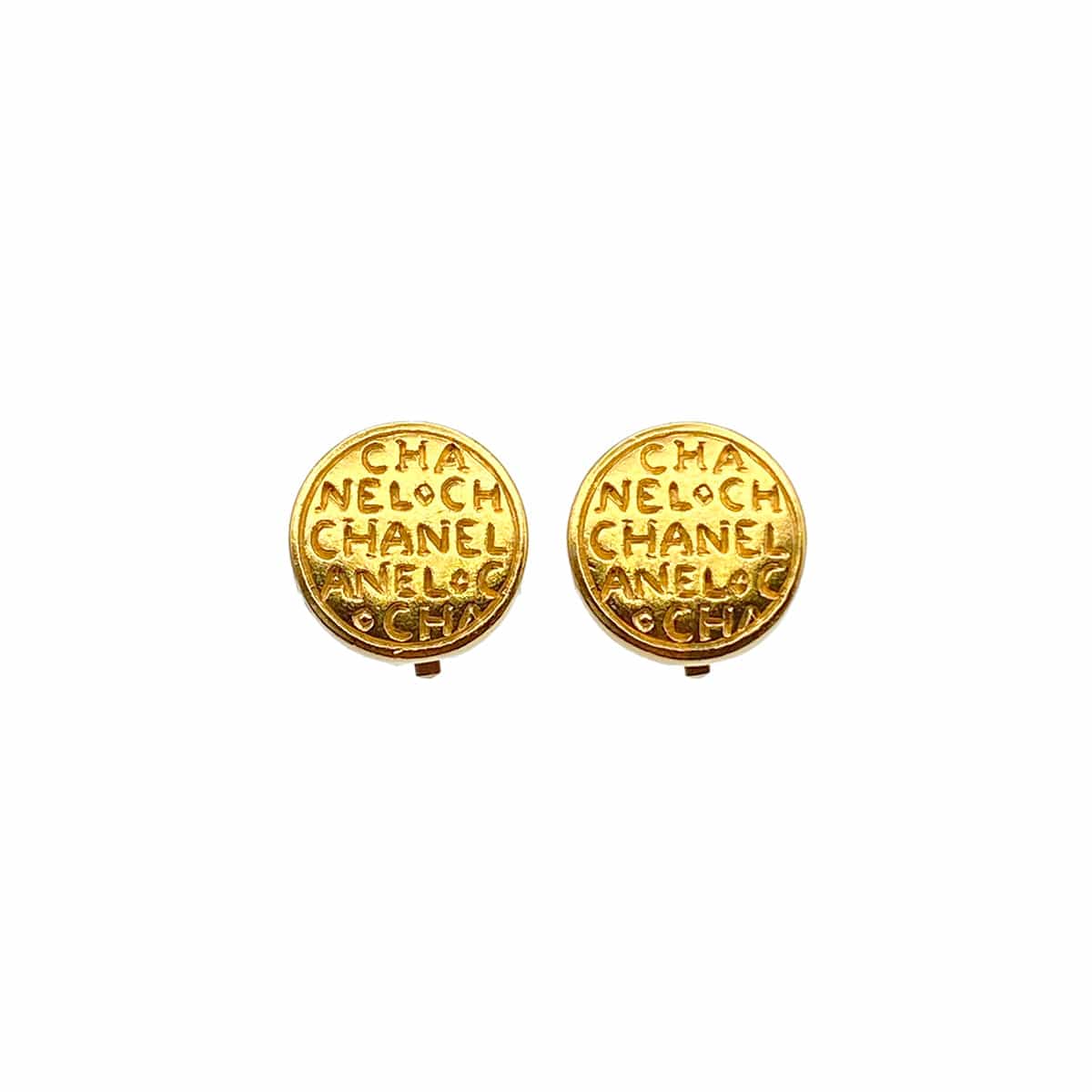 Luxury Promise Japan CHANEL VINTAGE EARRINGS LOGO ROUND ACCESSORY 99A 90280321