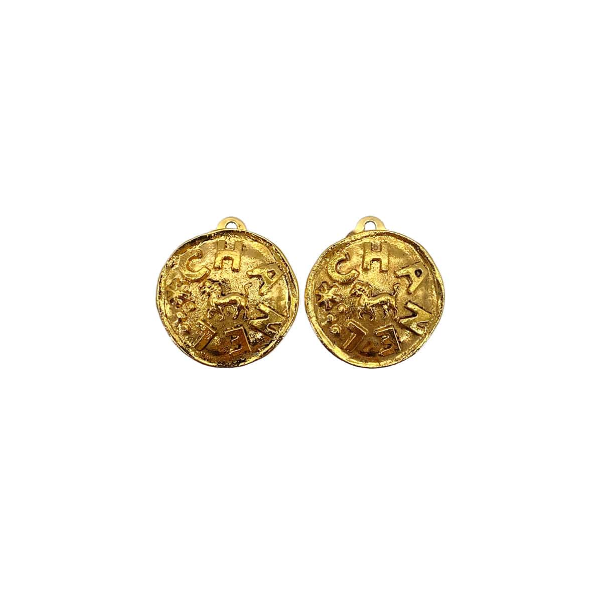 Luxury Promise Japan CHANEL VINTAGE EARRINGS LOGO ROUND GOLD ACCESSORY 23 90272351