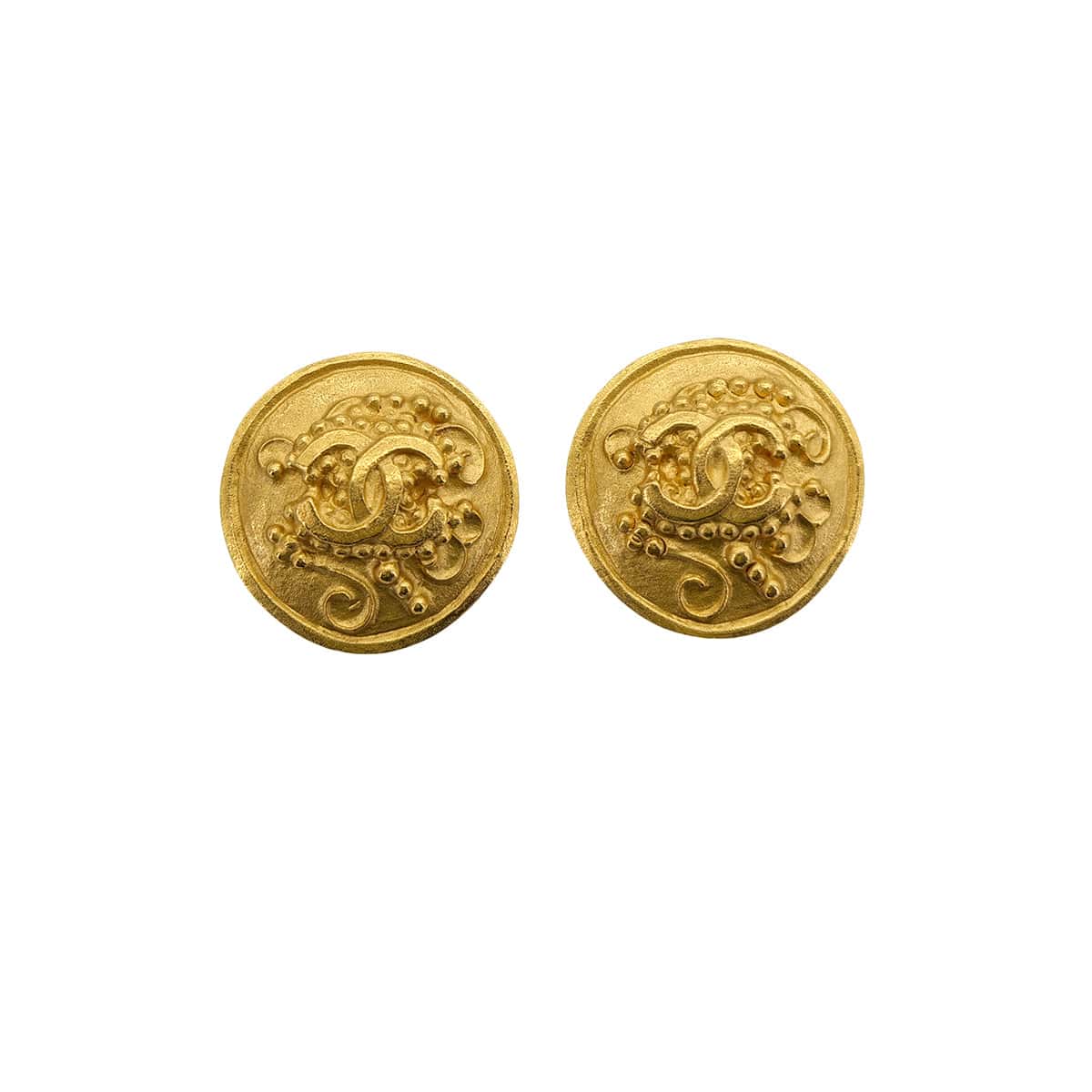 Luxury Promise Japan CHANEL VINTAGE EARRINGS ROUND COCOMARK GOLD 96A ACCESSORY 90309004
