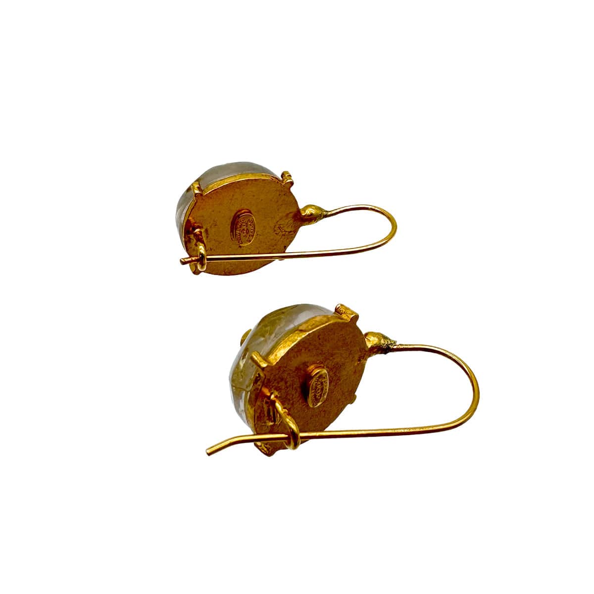 Luxury Promise Japan CHANEL VINTAGE EARRINGS ROUND COCOMARK GOLD CLEAR ACCESSORY 99P 90309758