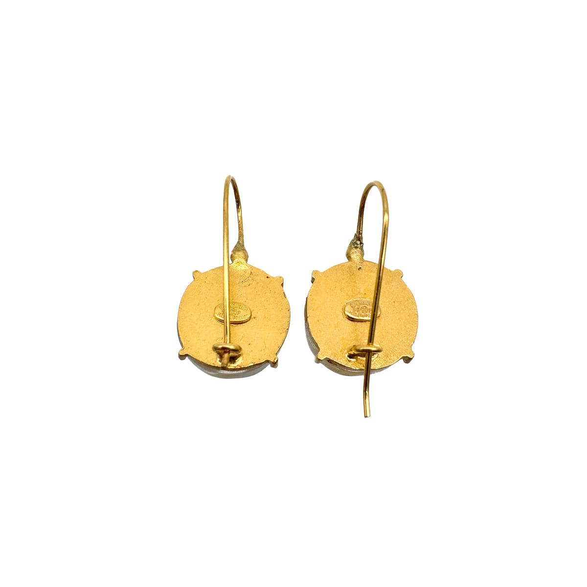 Luxury Promise Japan CHANEL VINTAGE EARRINGS ROUND COCOMARK GOLD CLEAR ACCESSORY 99P 90309758
