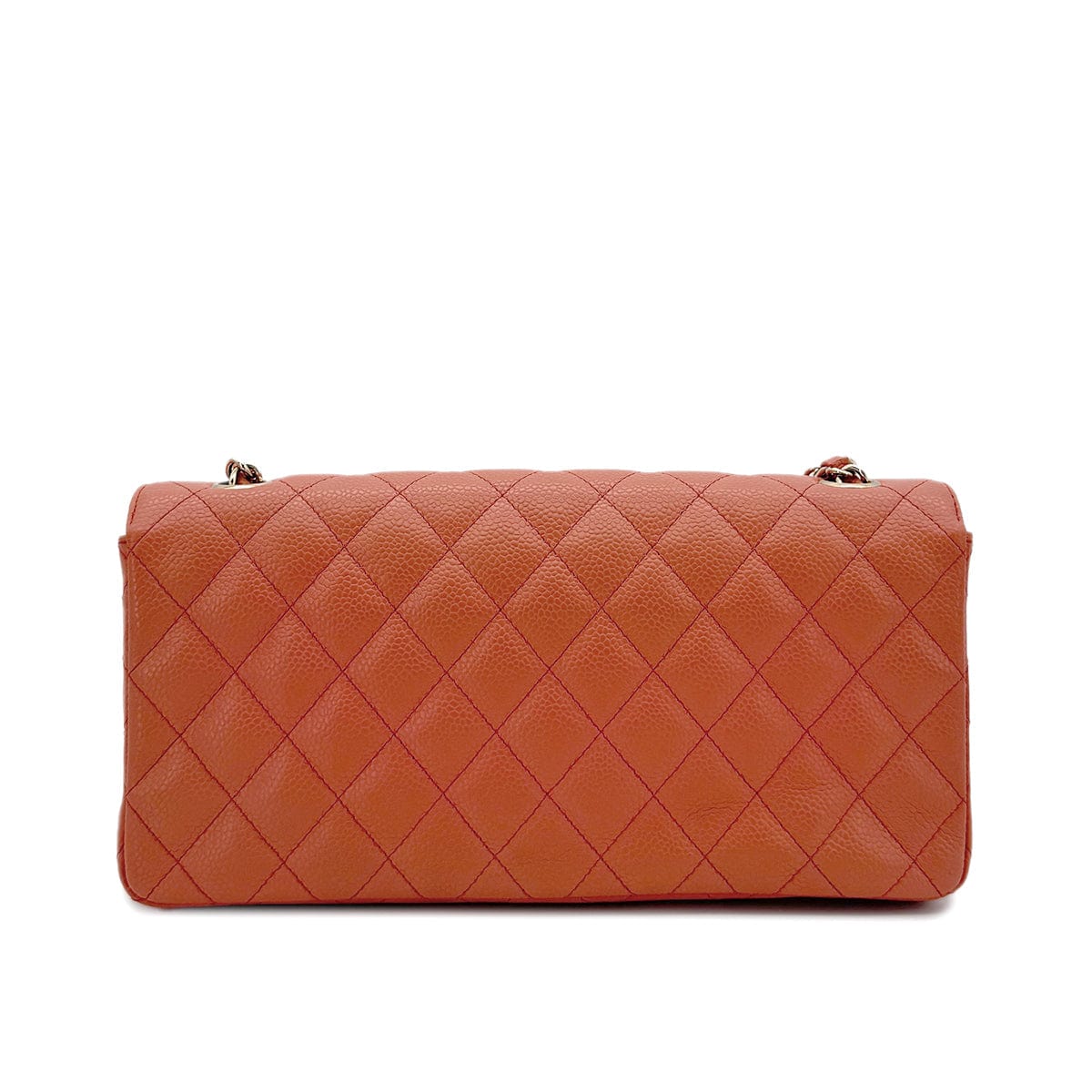 Luxury Promise Japan CHANEL VINTAGE EAST WEST CHAIN SHOULDER BAG ORANGE CAVIAR SKIN 90293302