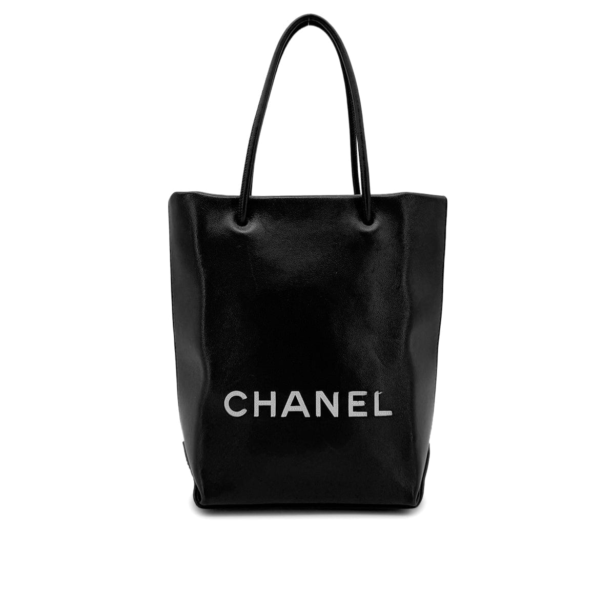 Luxury Promise Japan CHANEL VINTAGE ESSENTIAL TOTE BAG BLACK CALF LEATHER 90272526
