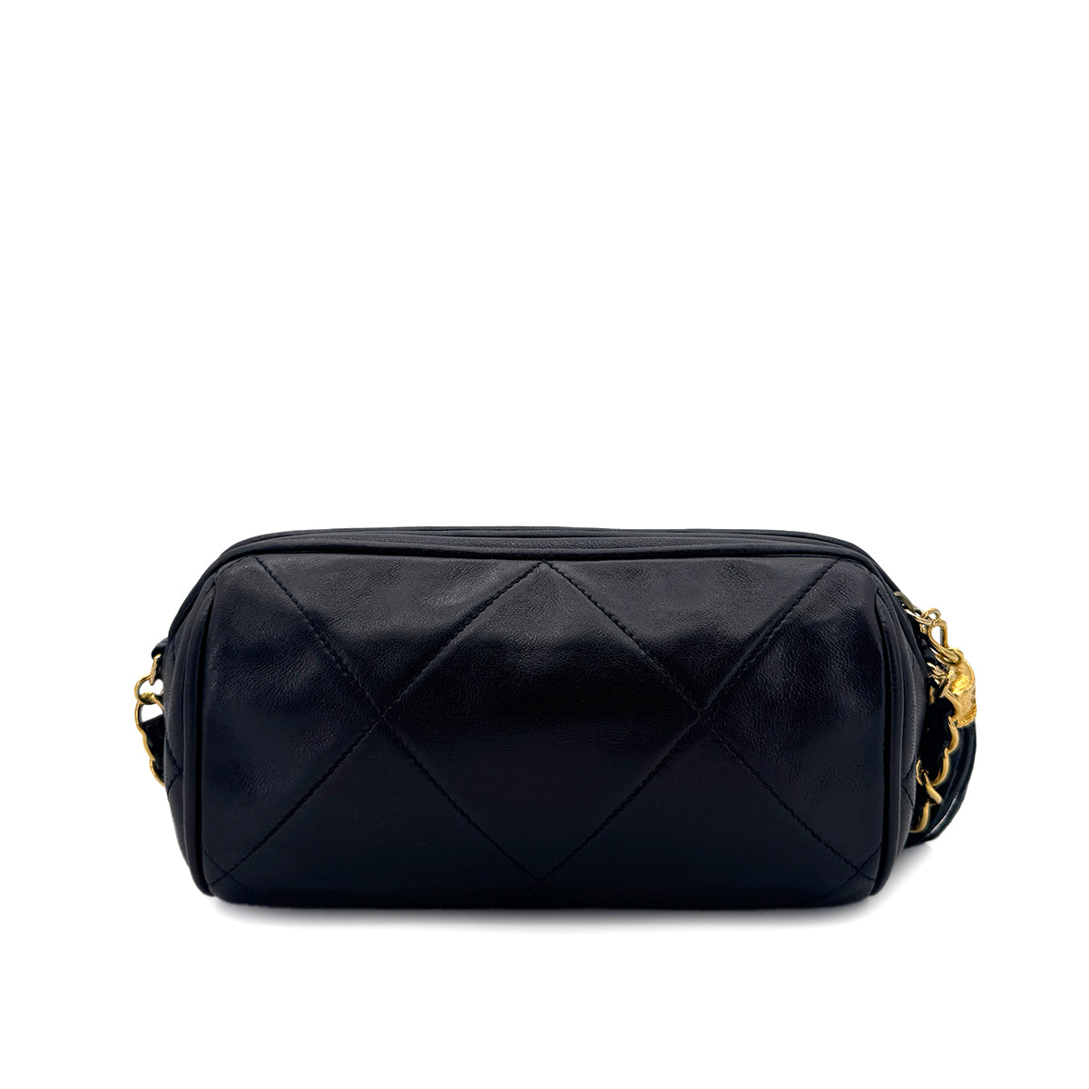 Luxury Promise Japan CHANEL VINTAGE FRINGE SHOULDER BAG NAVY LAMB SKIN 90300005