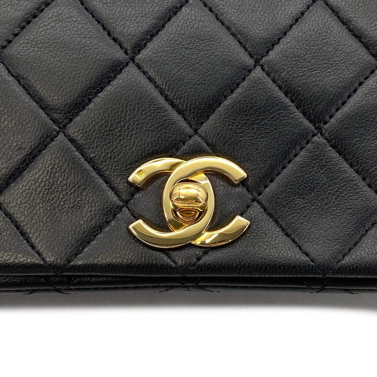 Luxury Promise Japan CHANEL VINTAGE FULL FLAP CHAIN SHOULDER BAG BLACK LAMB SKIN 90269118