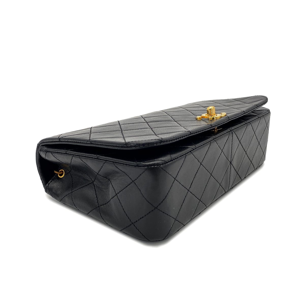 Luxury Promise Japan CHANEL VINTAGE FULL FLAP CHAIN SHOULDER BAG BLACK LAMB SKIN 90269118