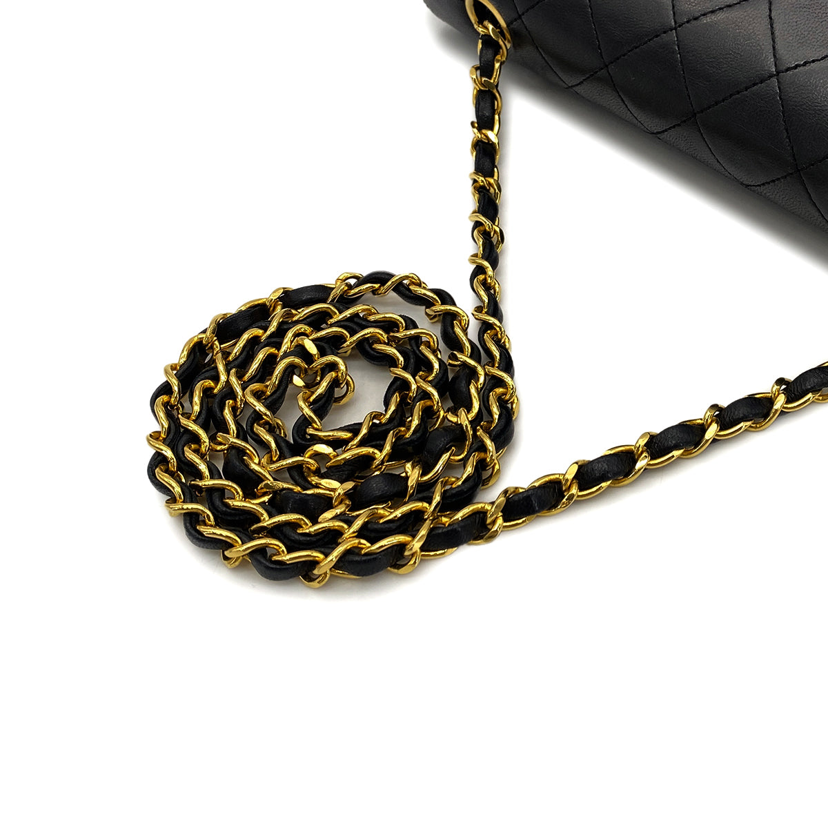 Luxury Promise Japan CHANEL VINTAGE FULL FLAP CHAIN SHOULDER BAG BLACK LAMB SKIN 90269118