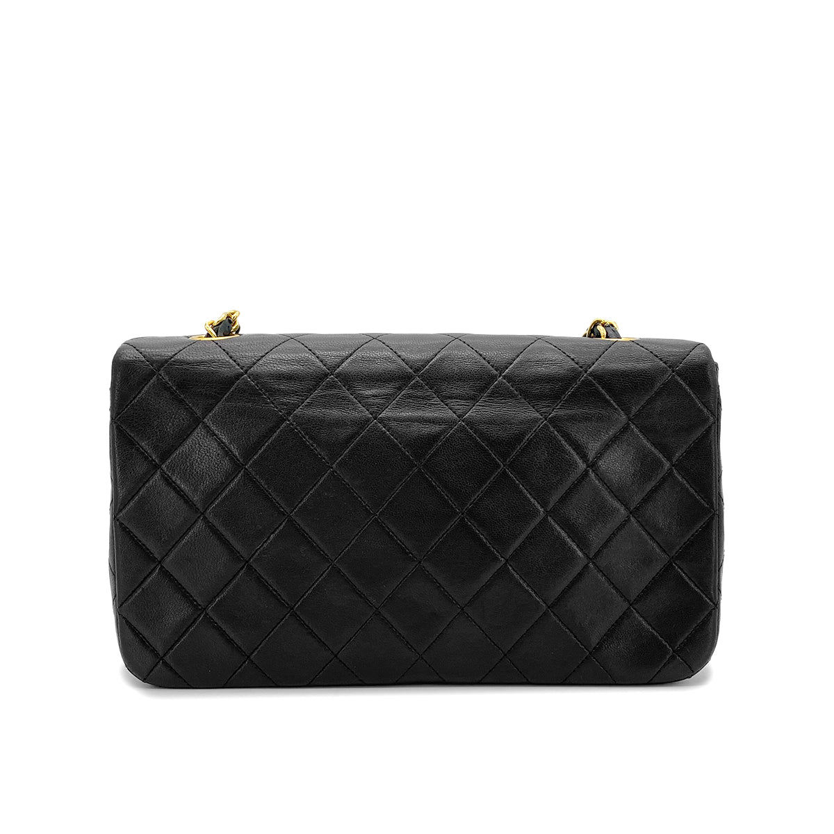 Luxury Promise Japan CHANEL VINTAGE FULL FLAP CHAIN SHOULDER BAG BLACK LAMB SKIN 90275036