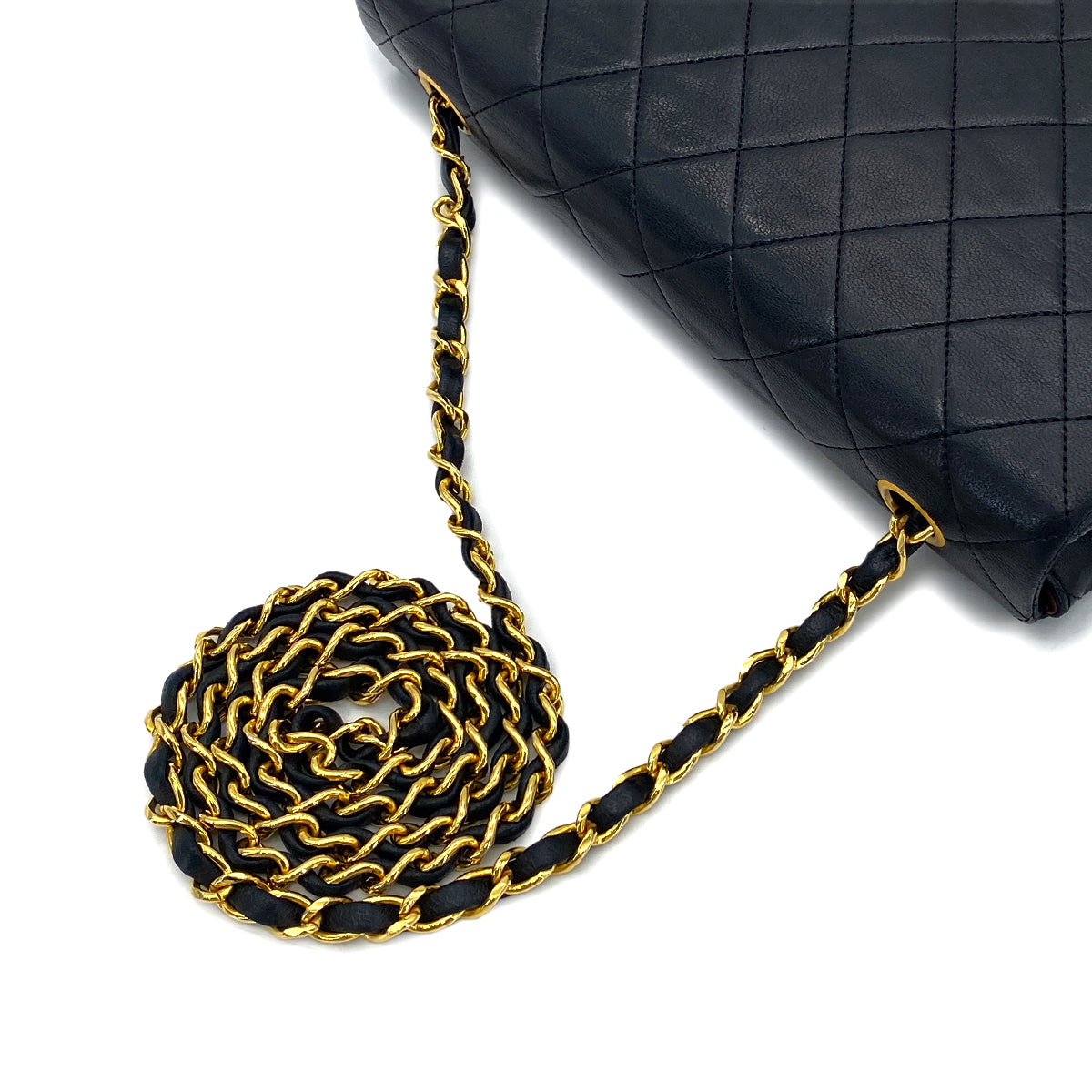 Luxury Promise Japan CHANEL VINTAGE FULL FLAP CHAIN SHOULDER BAG BLACK LAMB SKIN 90275036