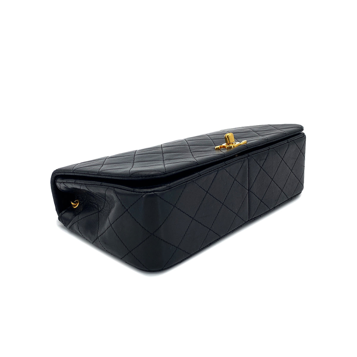 Luxury Promise Japan CHANEL VINTAGE FULL FLAP CHAIN SHOULDER BAG BLACK LAMB SKIN 90275036