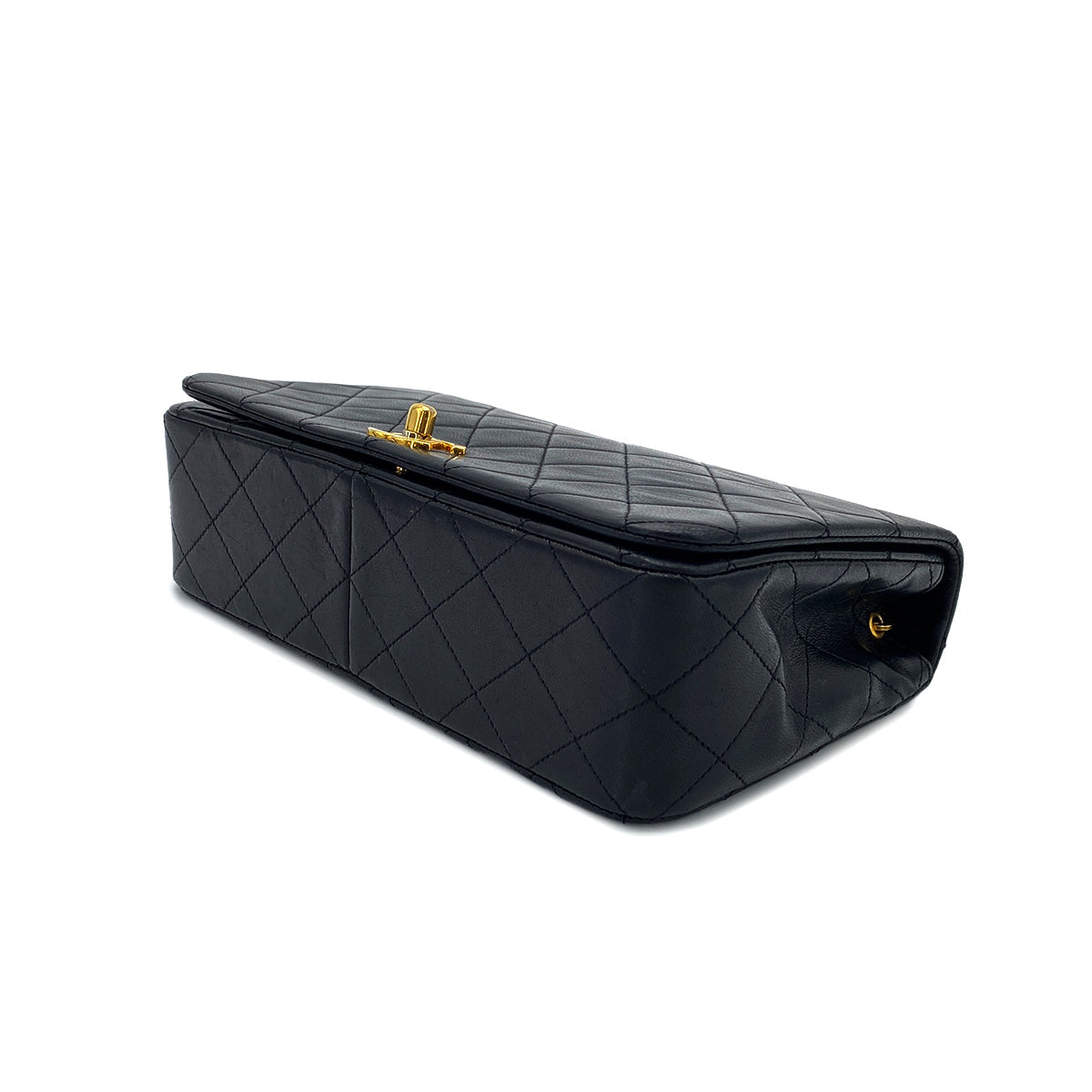 Luxury Promise Japan CHANEL VINTAGE FULL FLAP CHAIN SHOULDER BAG BLACK LAMB SKIN 90275036